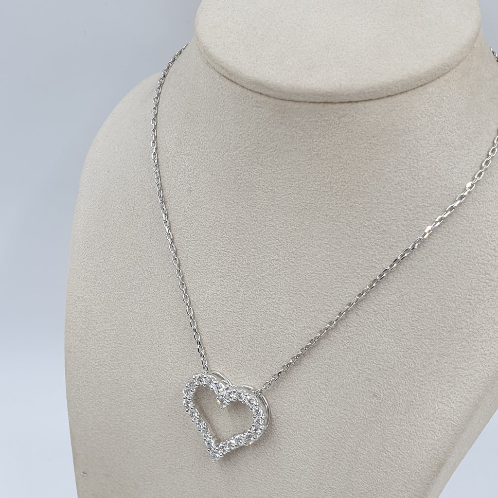 Heart Pendant - 14K White Gold
