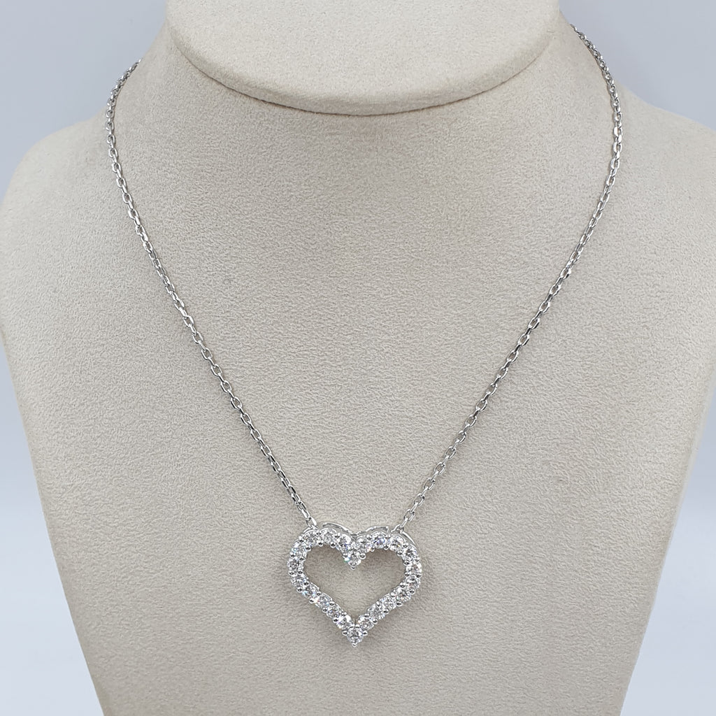 Heart Pendant - 14K White Gold