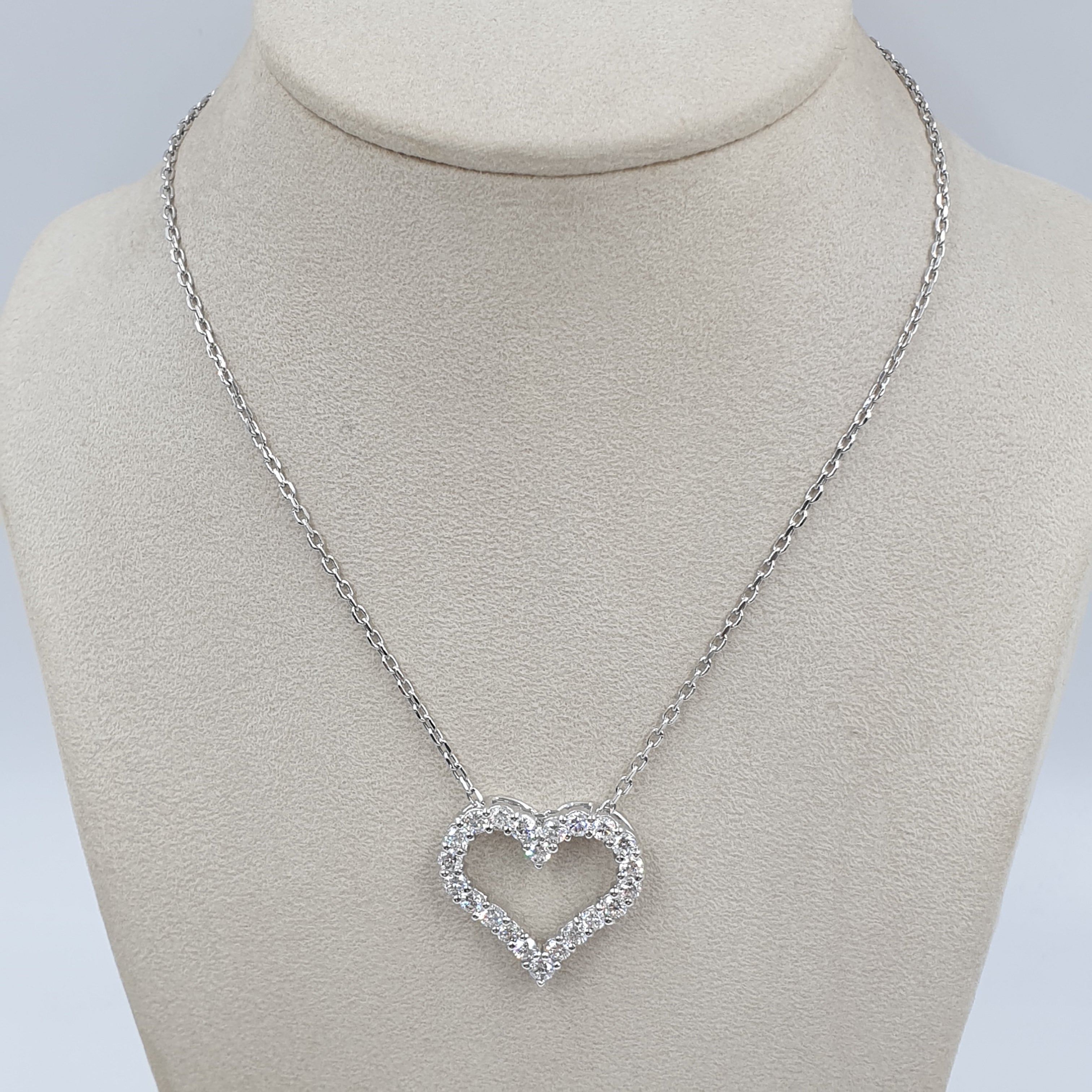 Heart Pendant - 14K White Gold