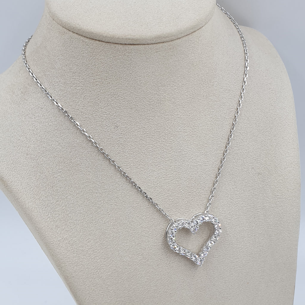 Heart Pendant - 14K White Gold