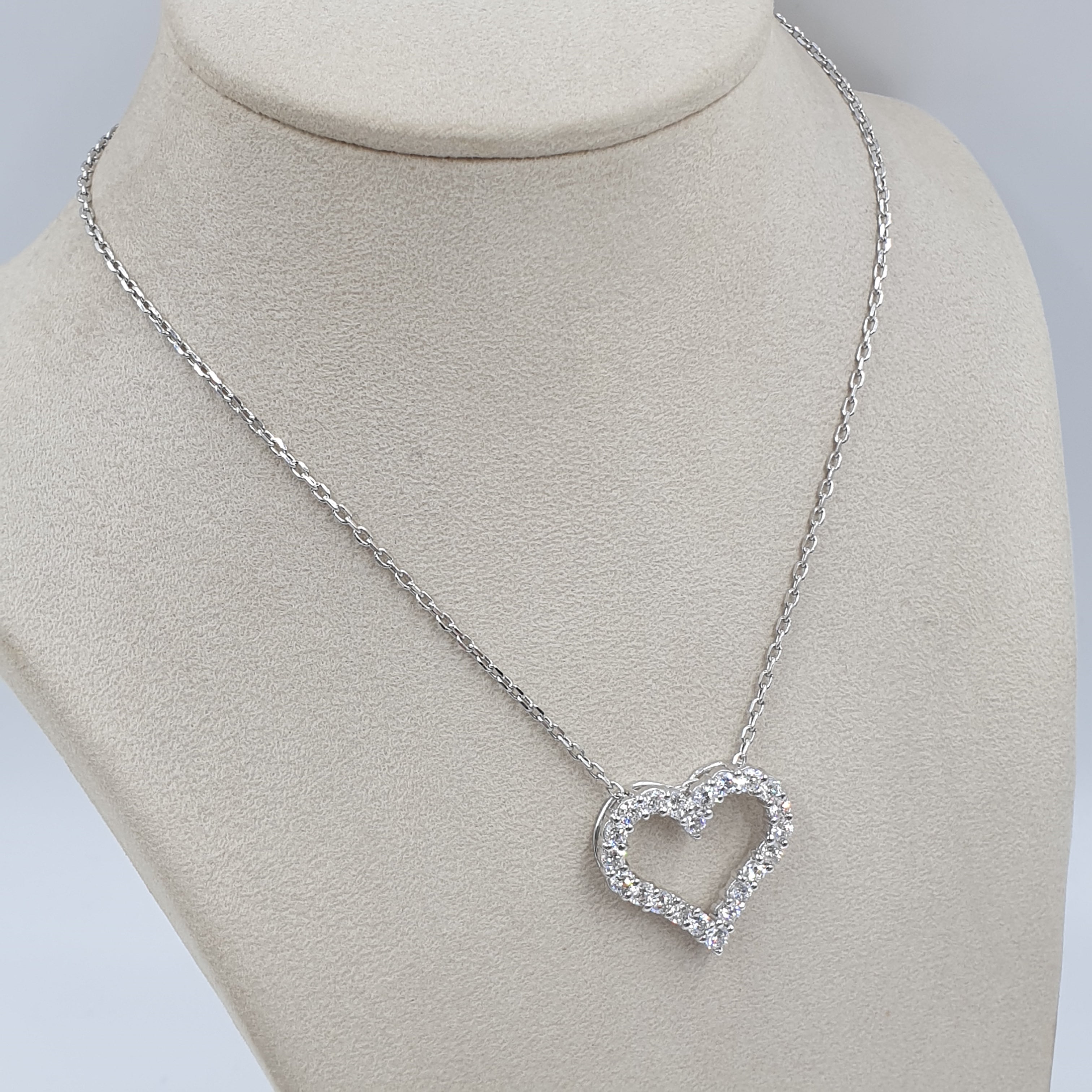 Heart Pendant - 14K White Gold