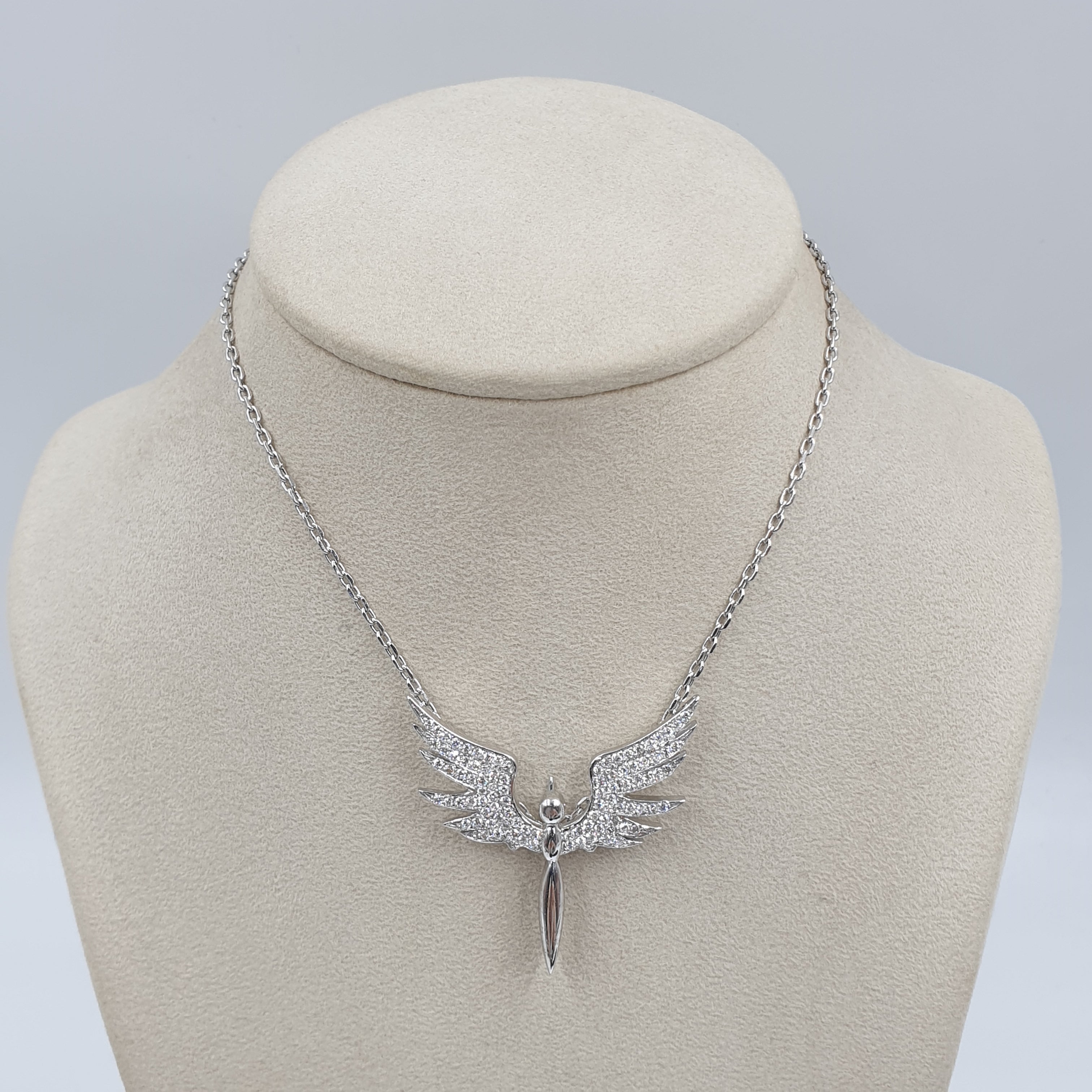 Angel Pin/Pendant – 14K White Gold