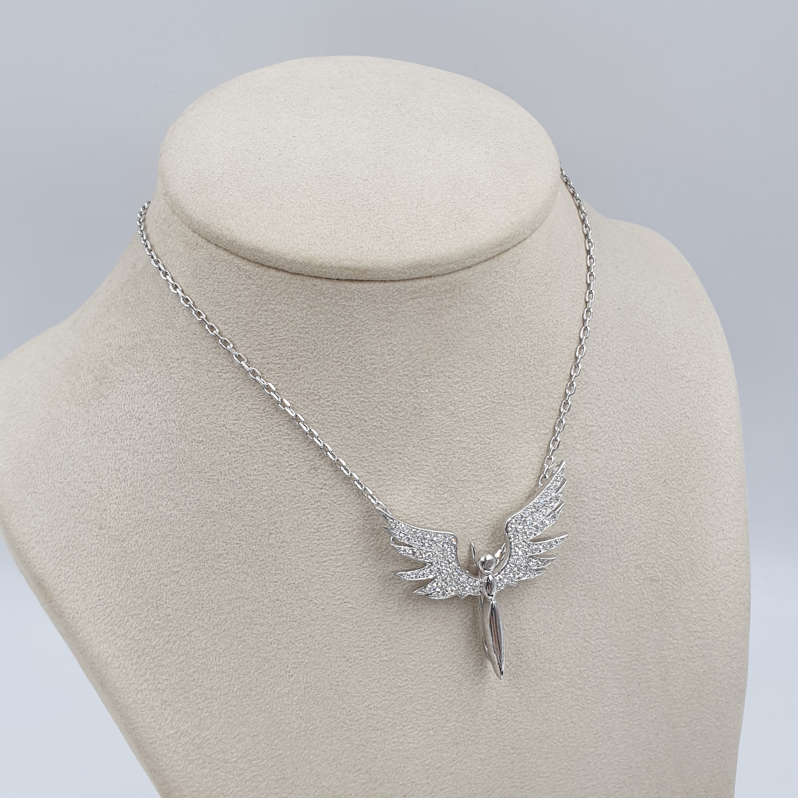 Angel Pin/Pendant – 14K White Gold
