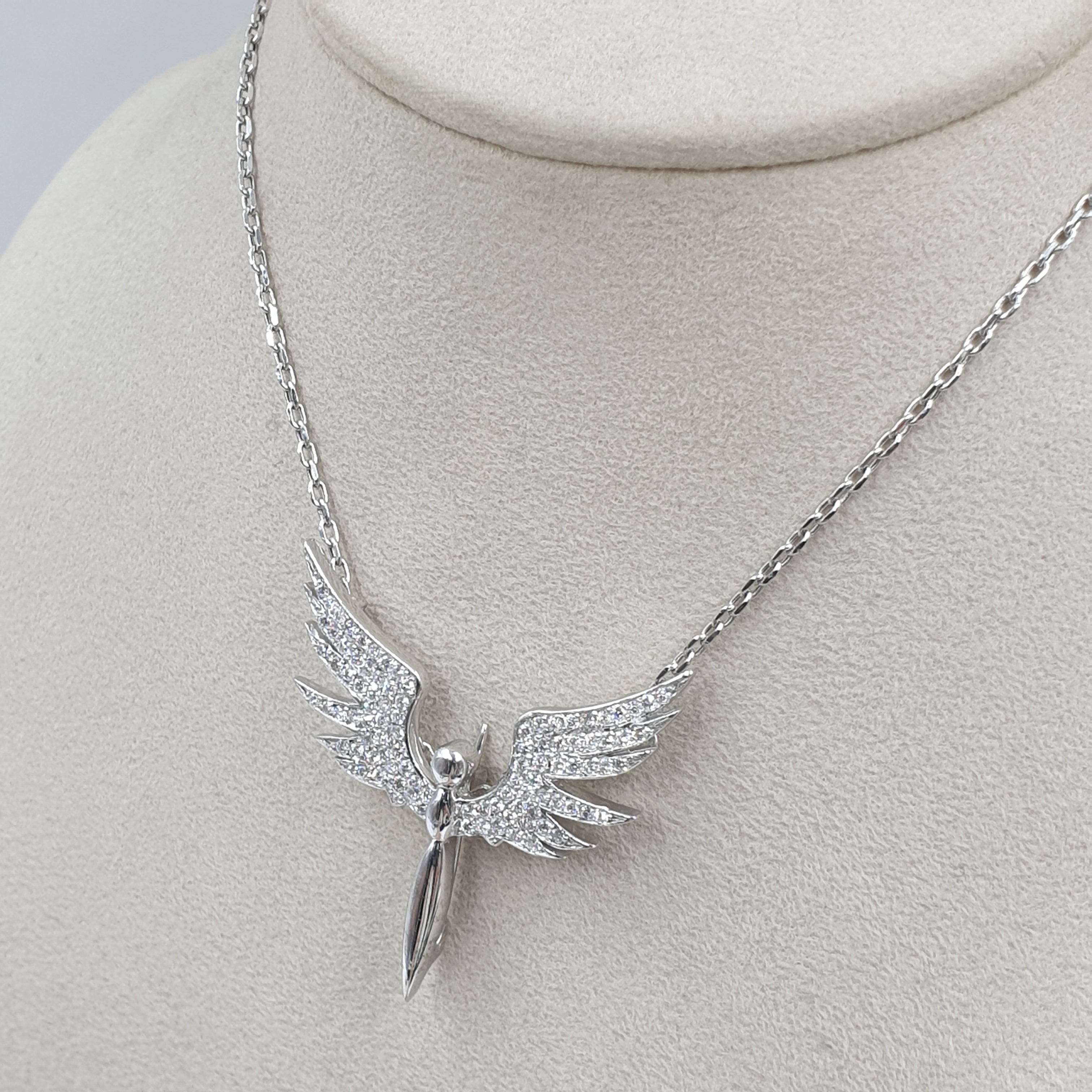 Angel Pin/Pendant – 14K White Gold