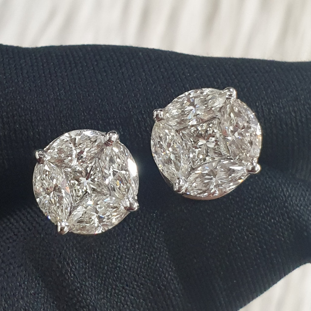 Pair Earring - 14K White Gold (SOLD - INQUIRE FOR MADE TO ORDER)