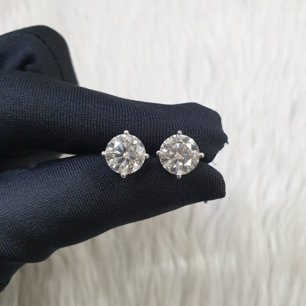 Stud Pair Earring - 14K White Gold (SOLD - INQUIRE FOR MADE TO ORDER)