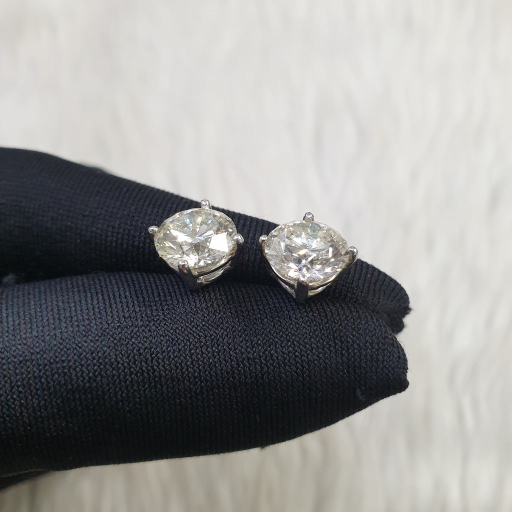 Stud Pair Earring - 14K White Gold (SOLD - INQUIRE FOR MADE TO ORDER)