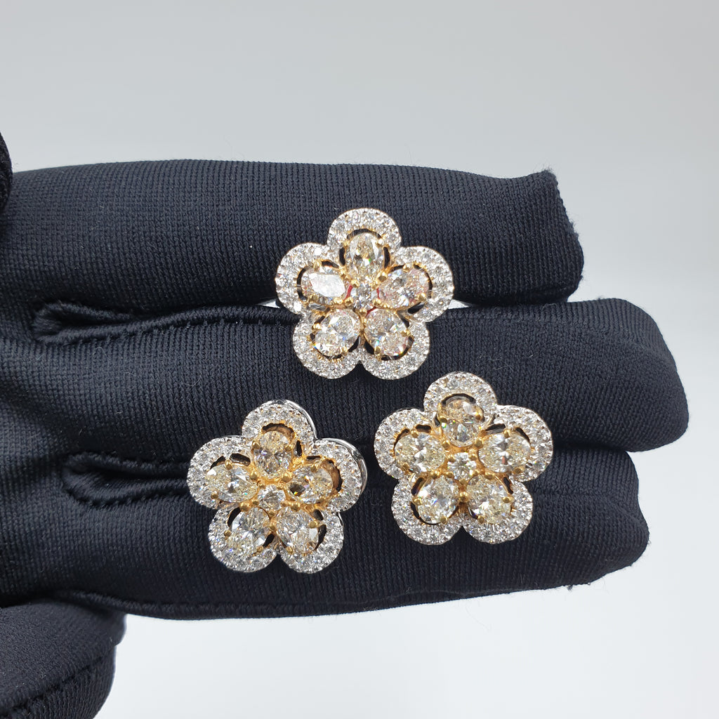 Flower Terno - 14K White Gold/Yellow Gold