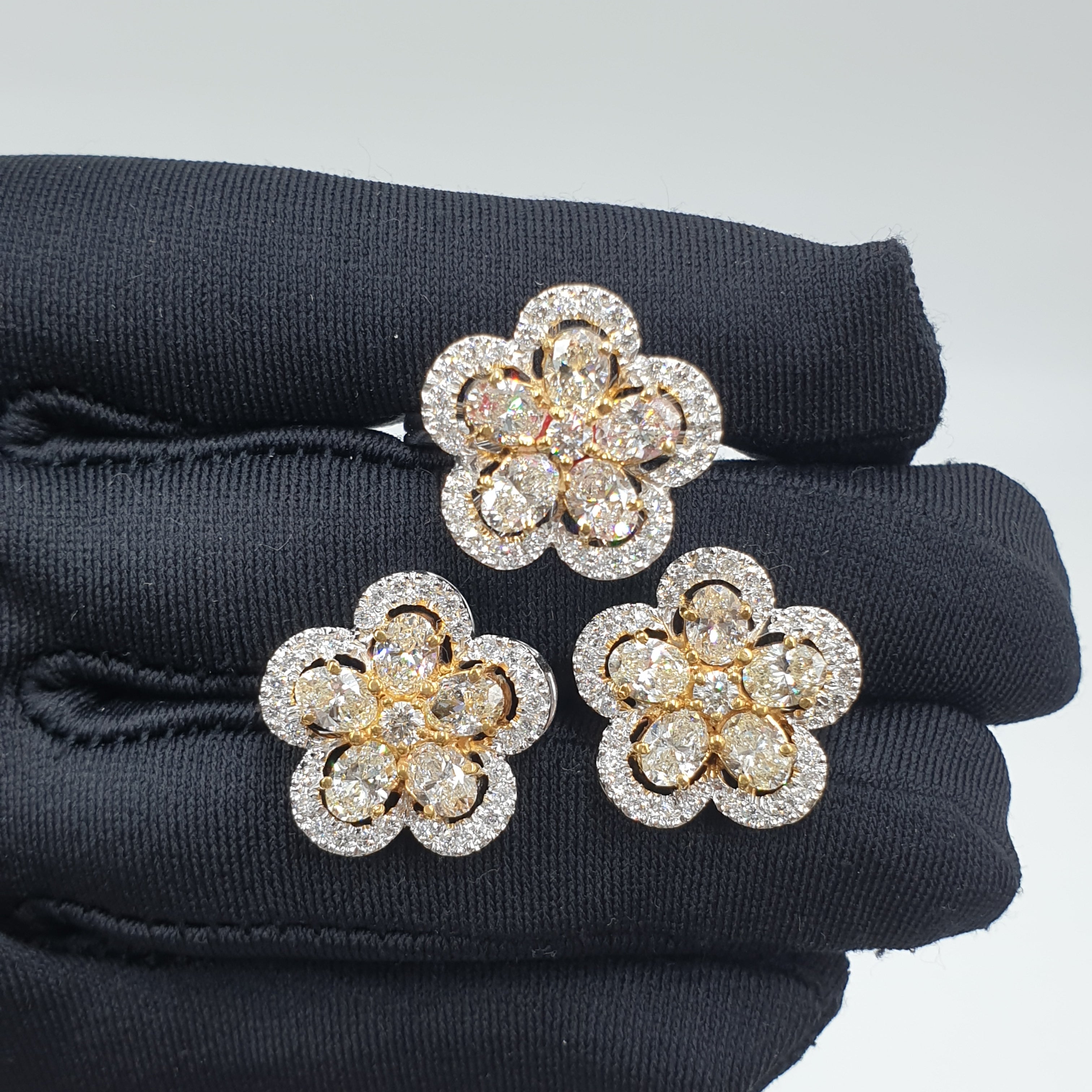 Flower Terno - 14K White Gold/Yellow Gold