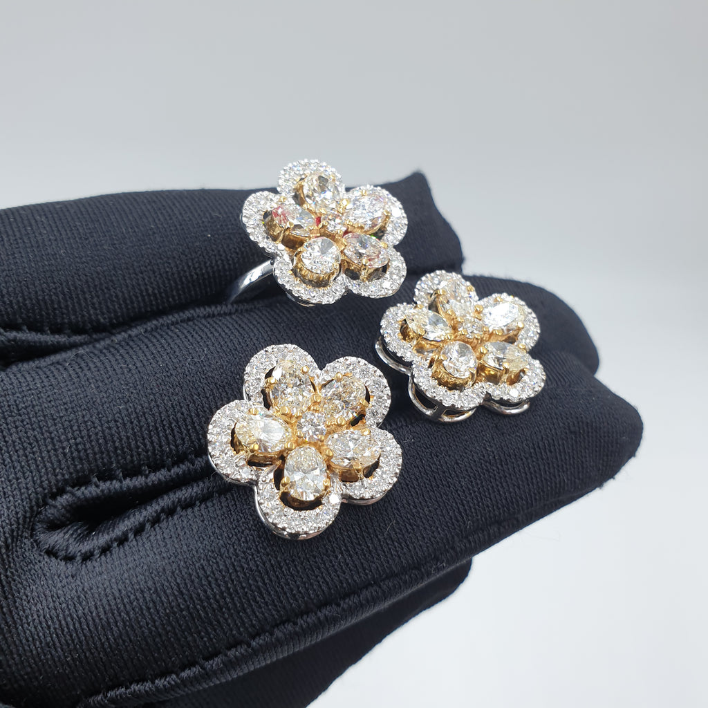 Flower Terno - 14K White Gold/Yellow Gold