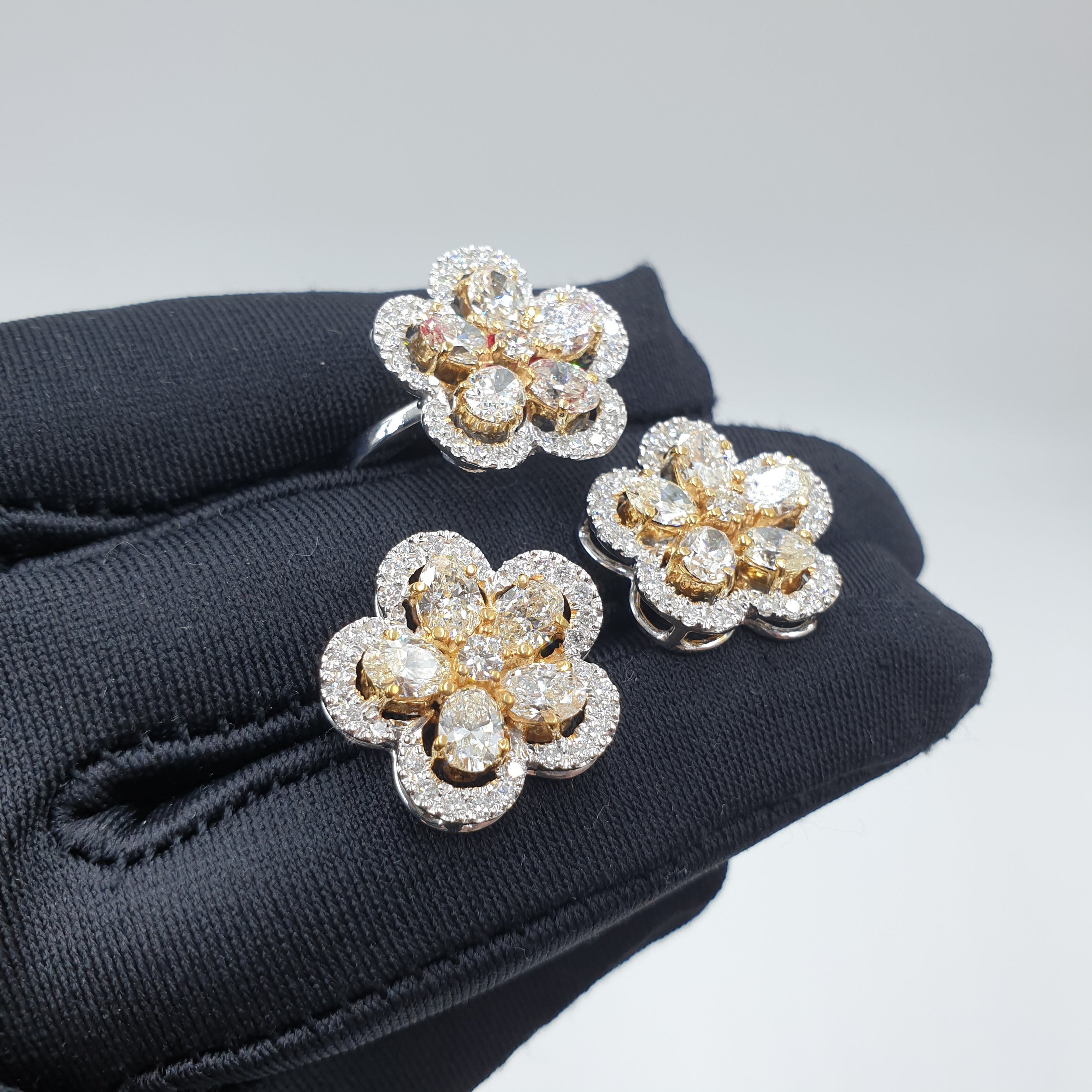Flower Terno - 14K White Gold/Yellow Gold