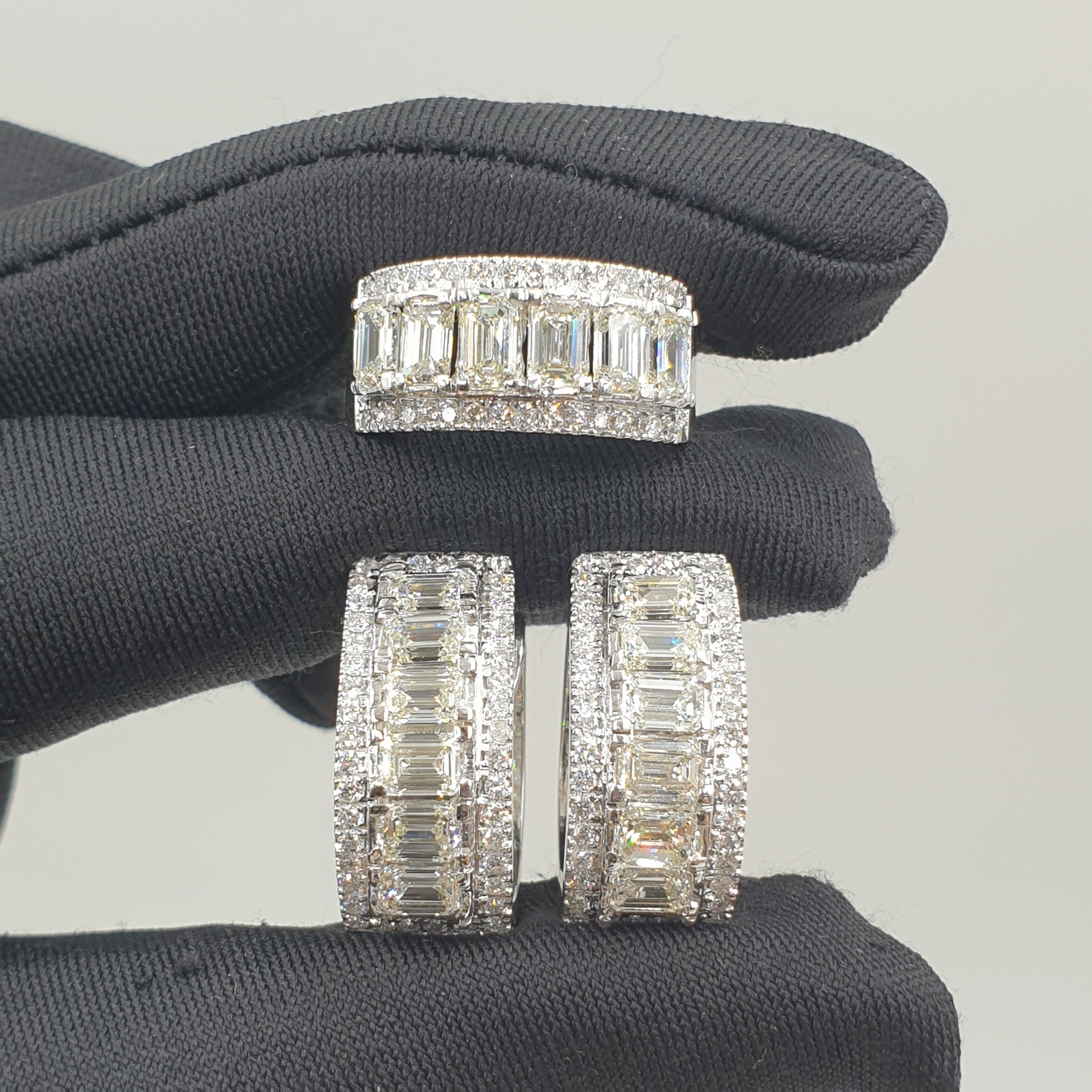 Emerald Creole Terno - 14K White Gold
