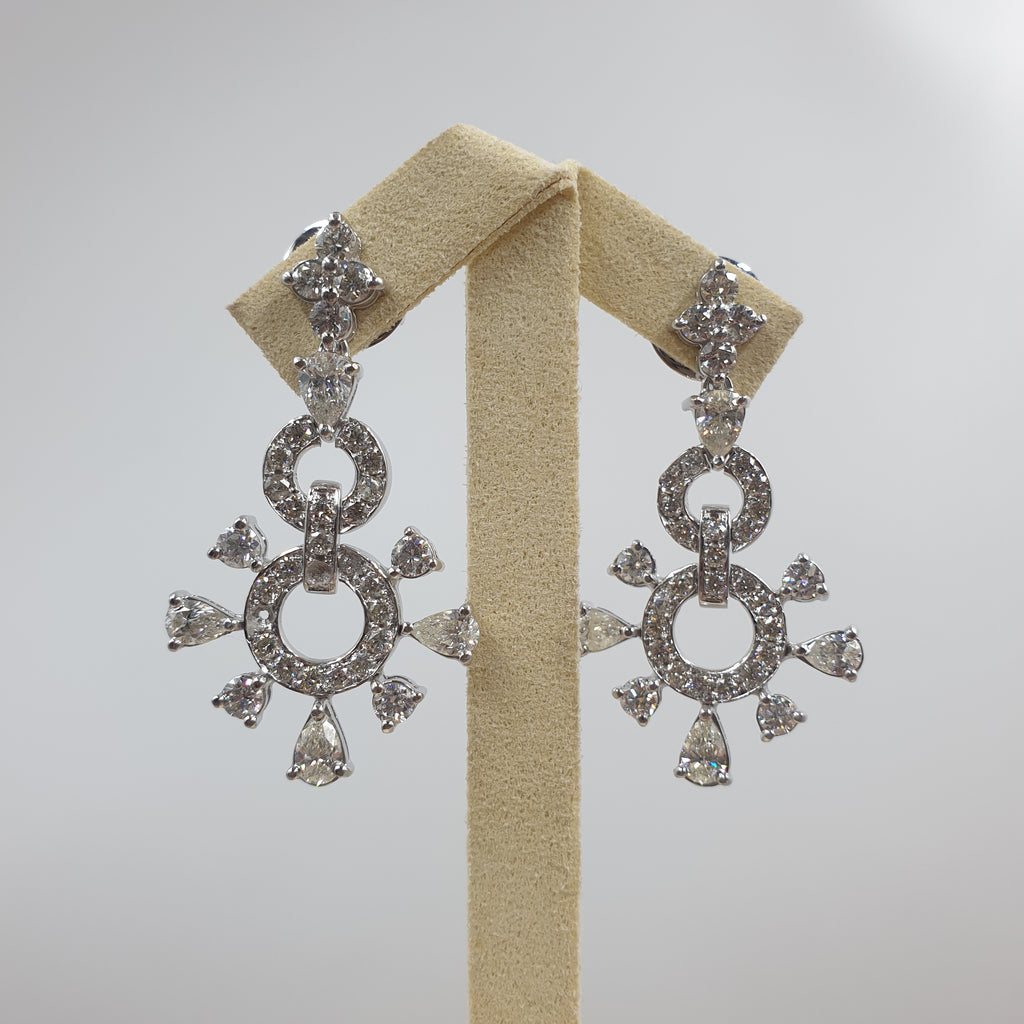 Dangling Pair Earring WG - 14K White Gold