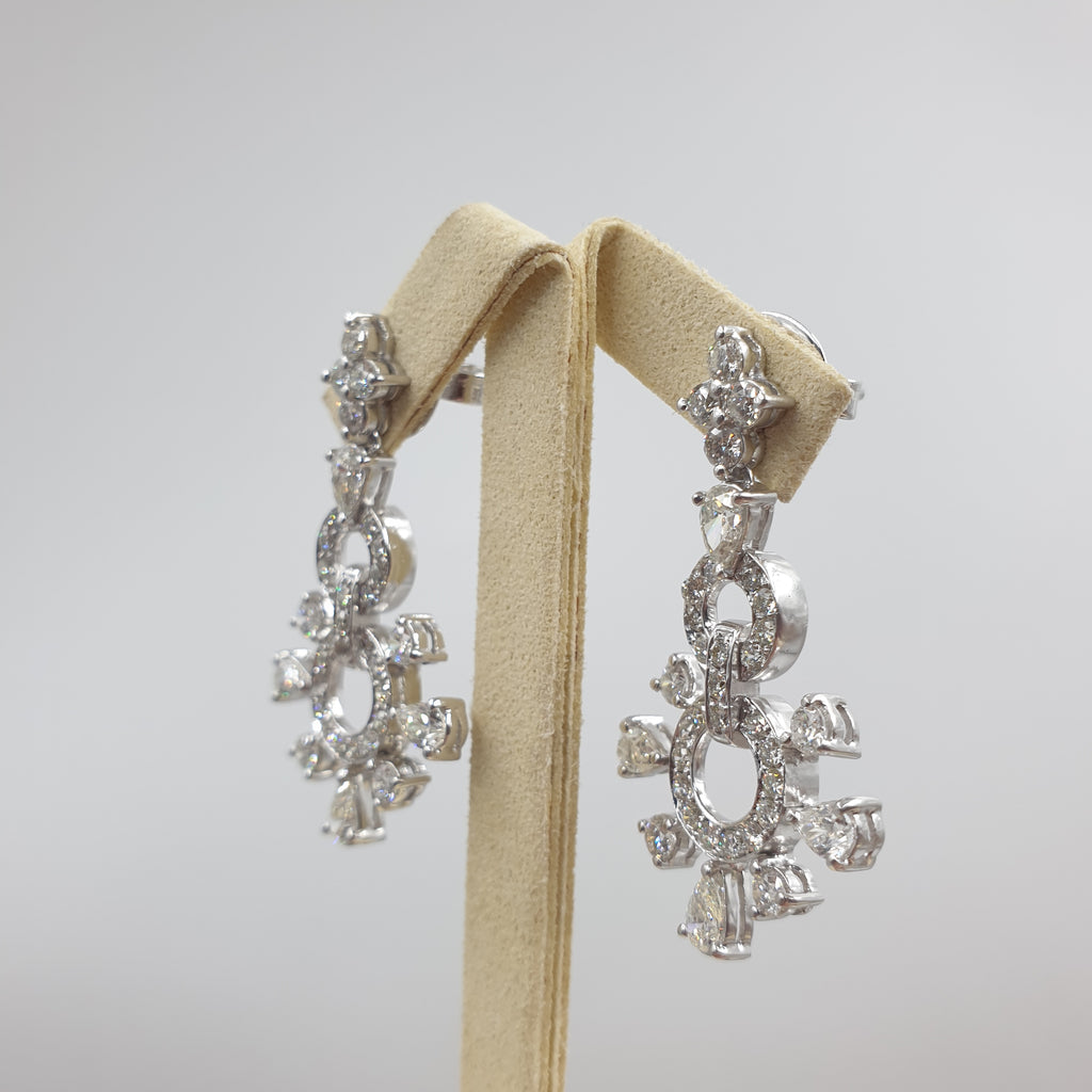 Dangling Pair Earring WG - 14K White Gold