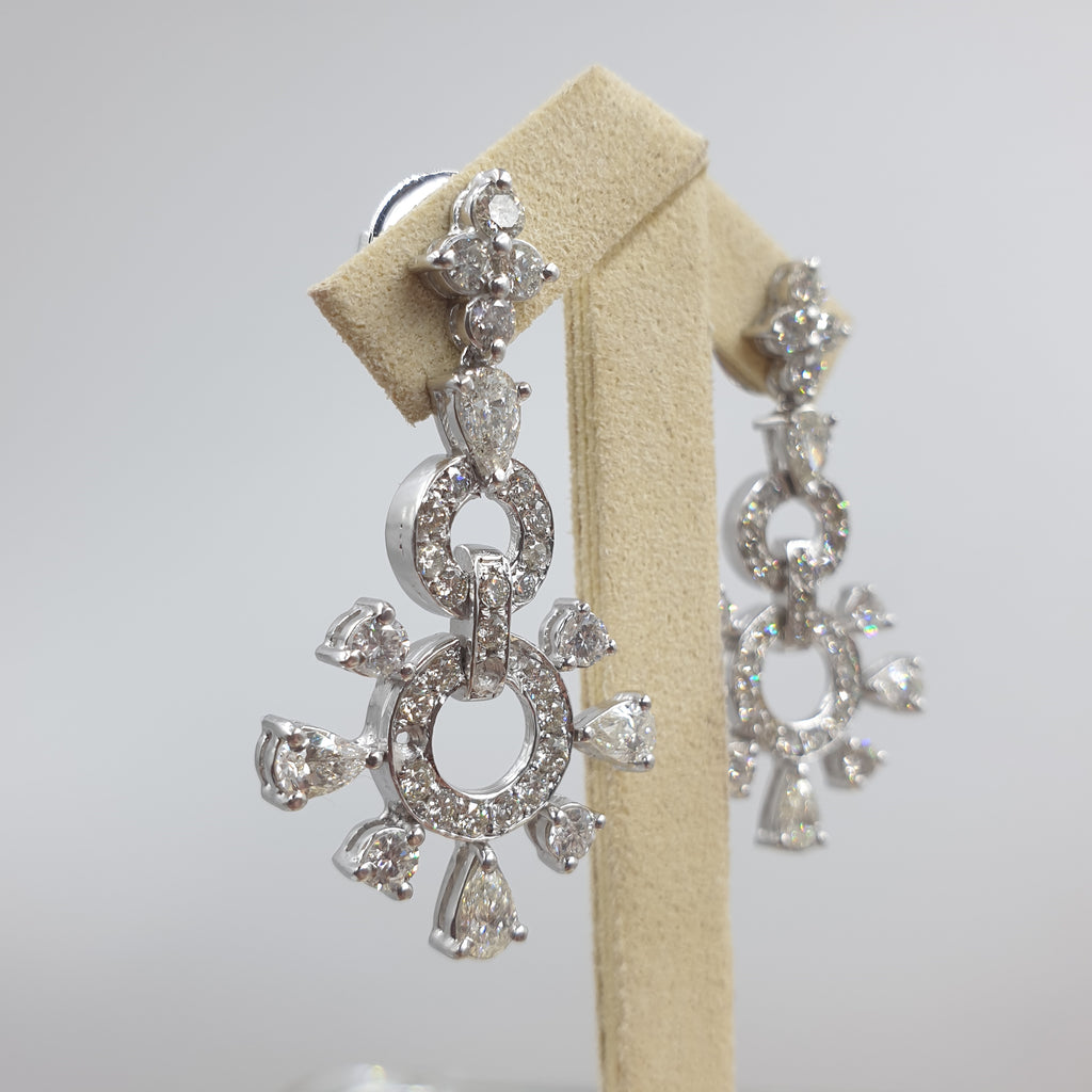 Dangling Pair Earring WG - 14K White Gold
