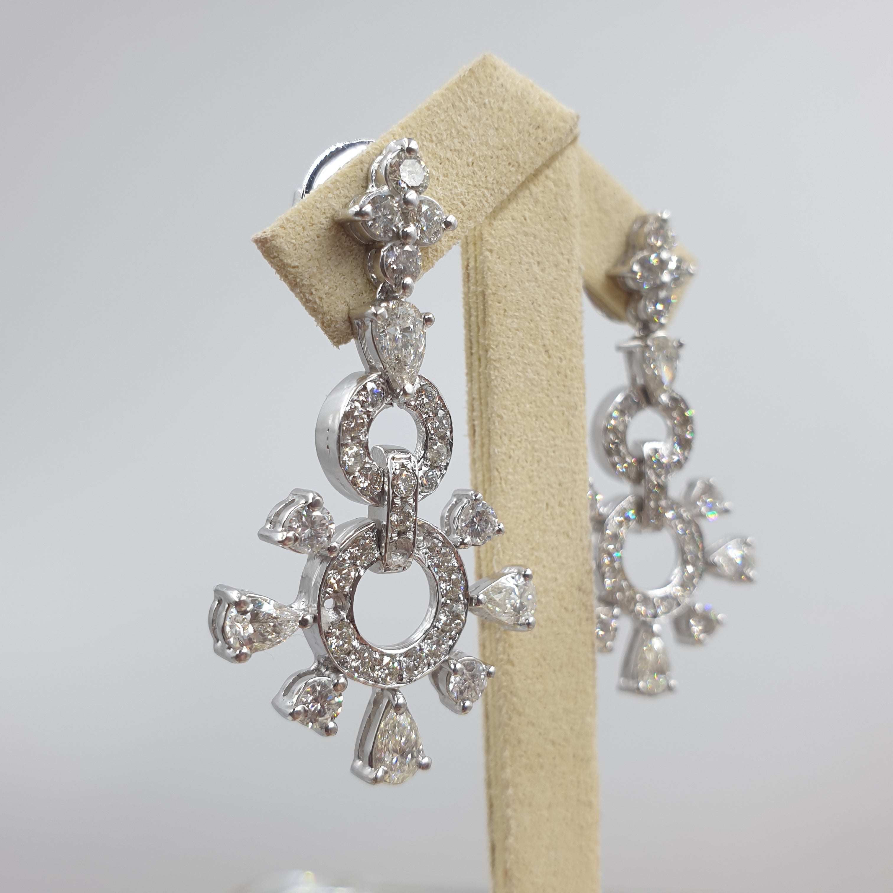Dangling Pair Earring WG - 14K White Gold