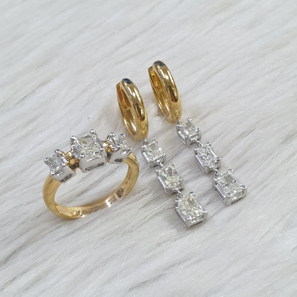 Dangling Terno - 14K Two-tone