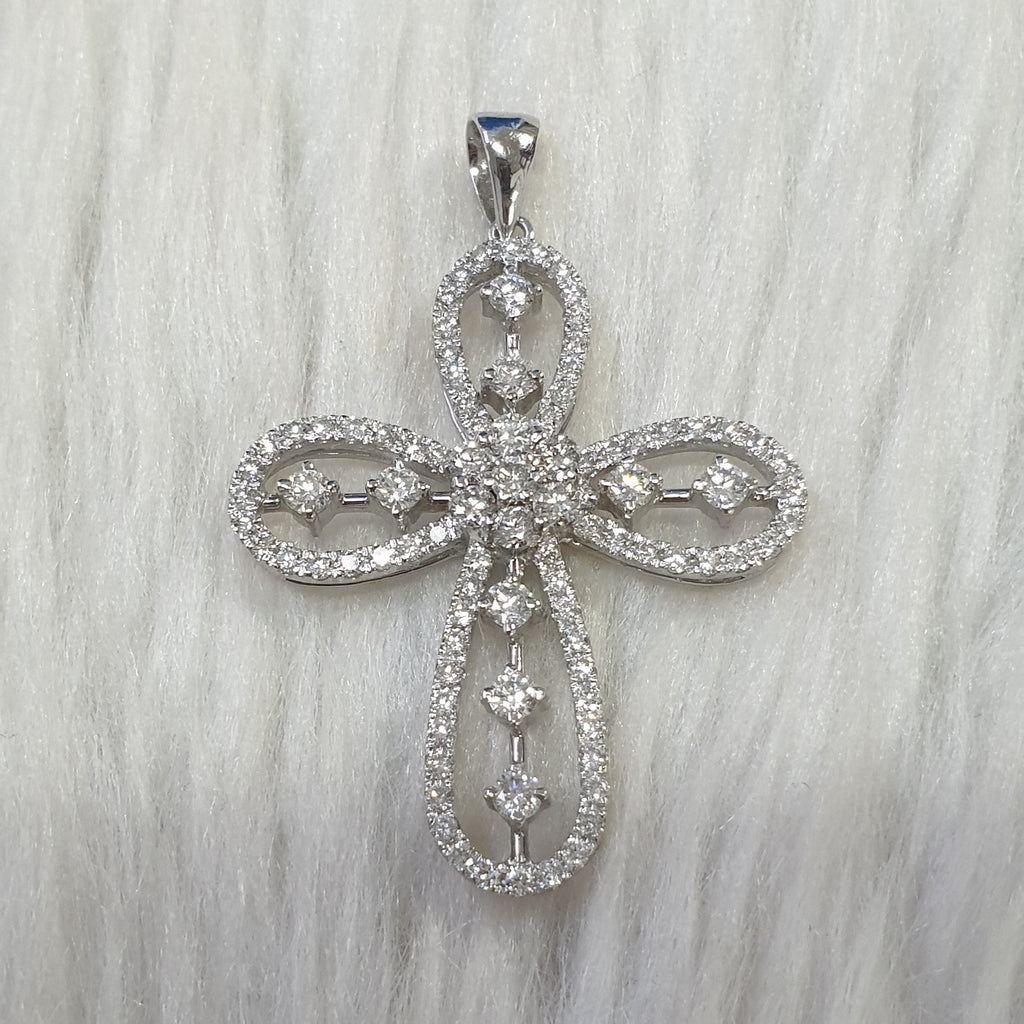 Cross Pendant -14K White Gold