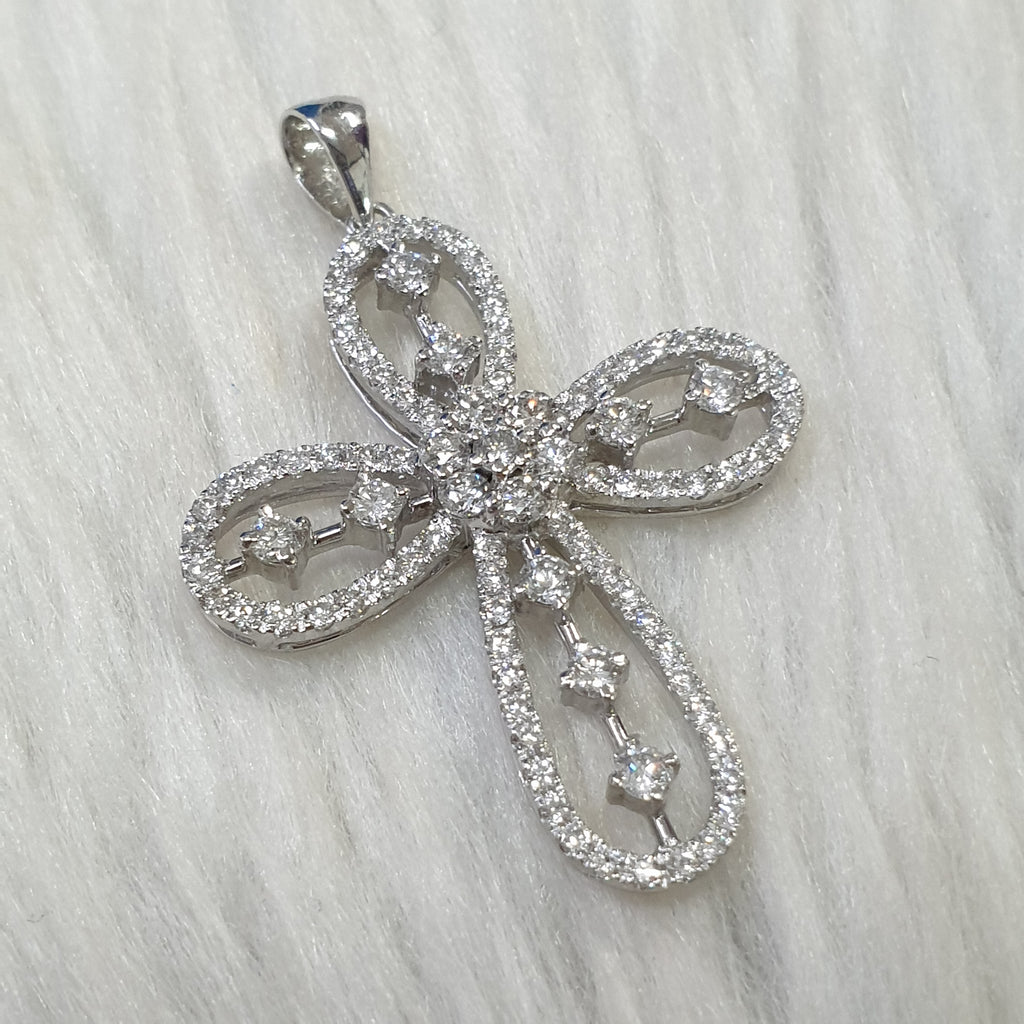 Cross Pendant -14K White Gold