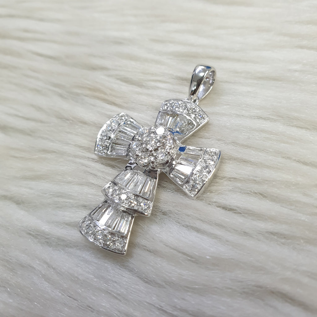 Cross Pendant - 14K White Gold