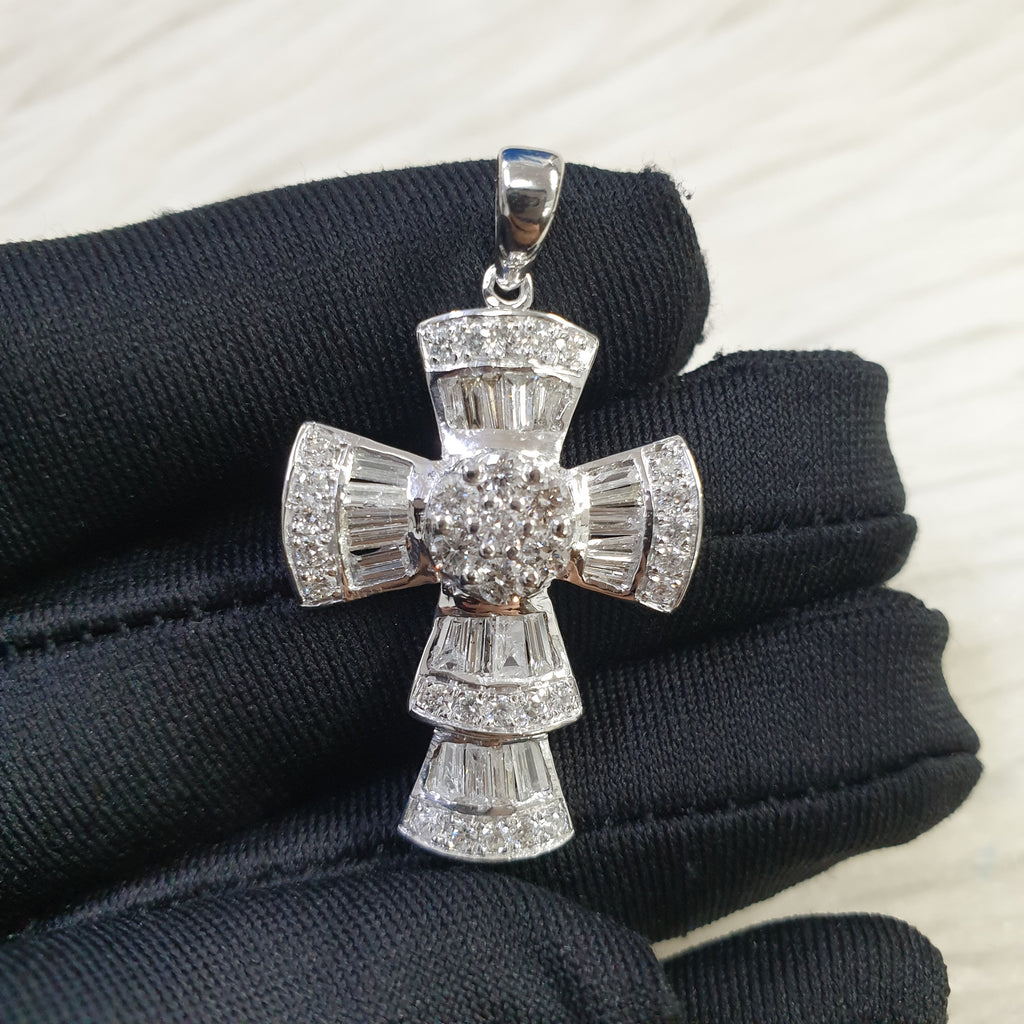 Cross Pendant - 14K White Gold