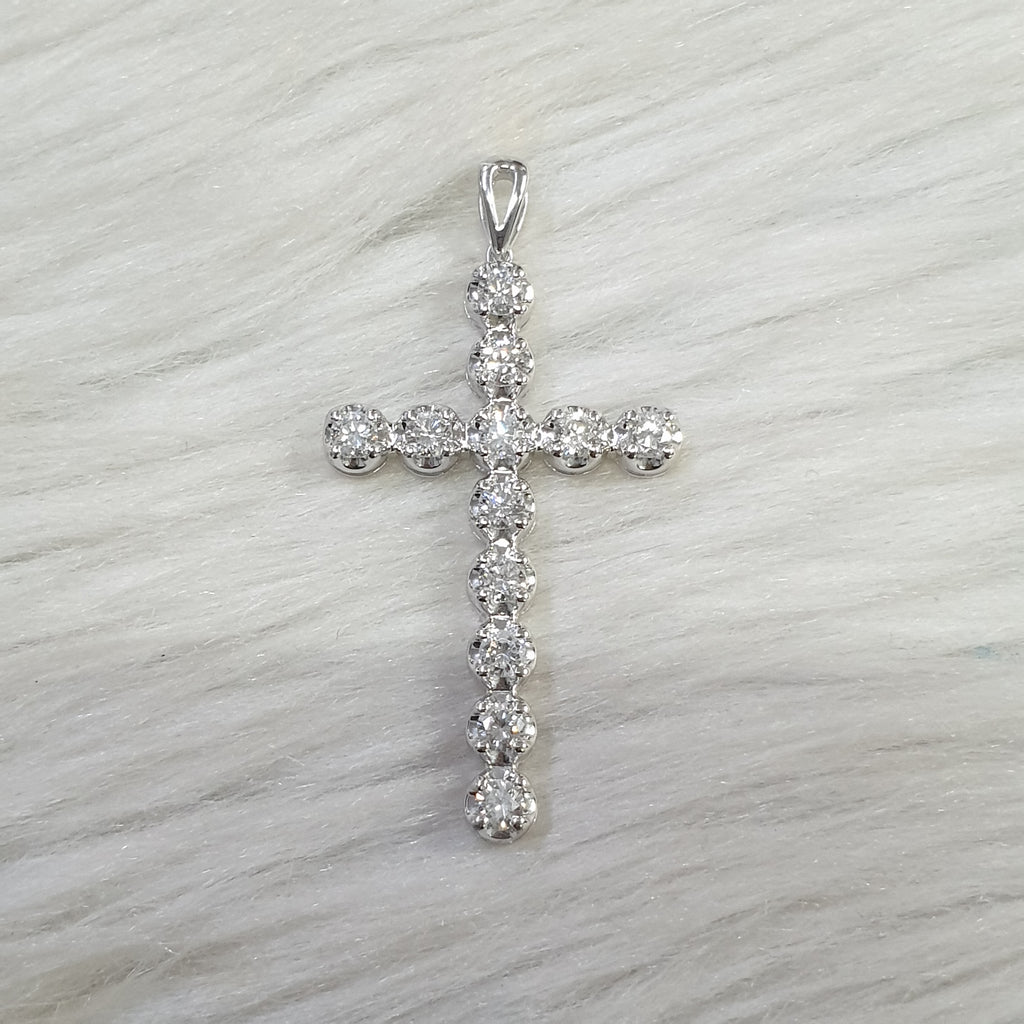 Cross Pendant - 18K White Gold