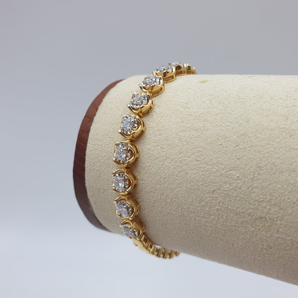 Tennis Bracelet - 18K Yellow Gold