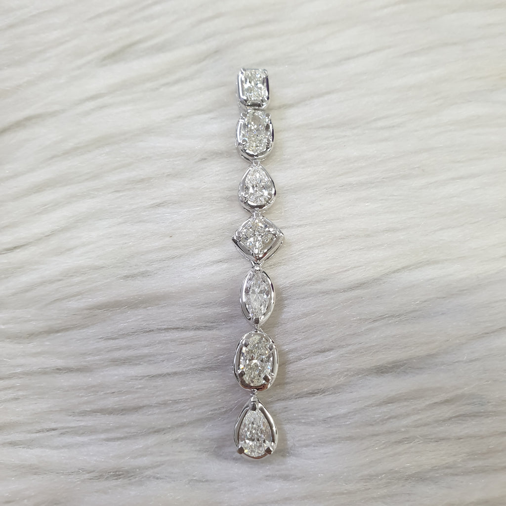 Fancy-cut Drop Pendant - 14K White Gold