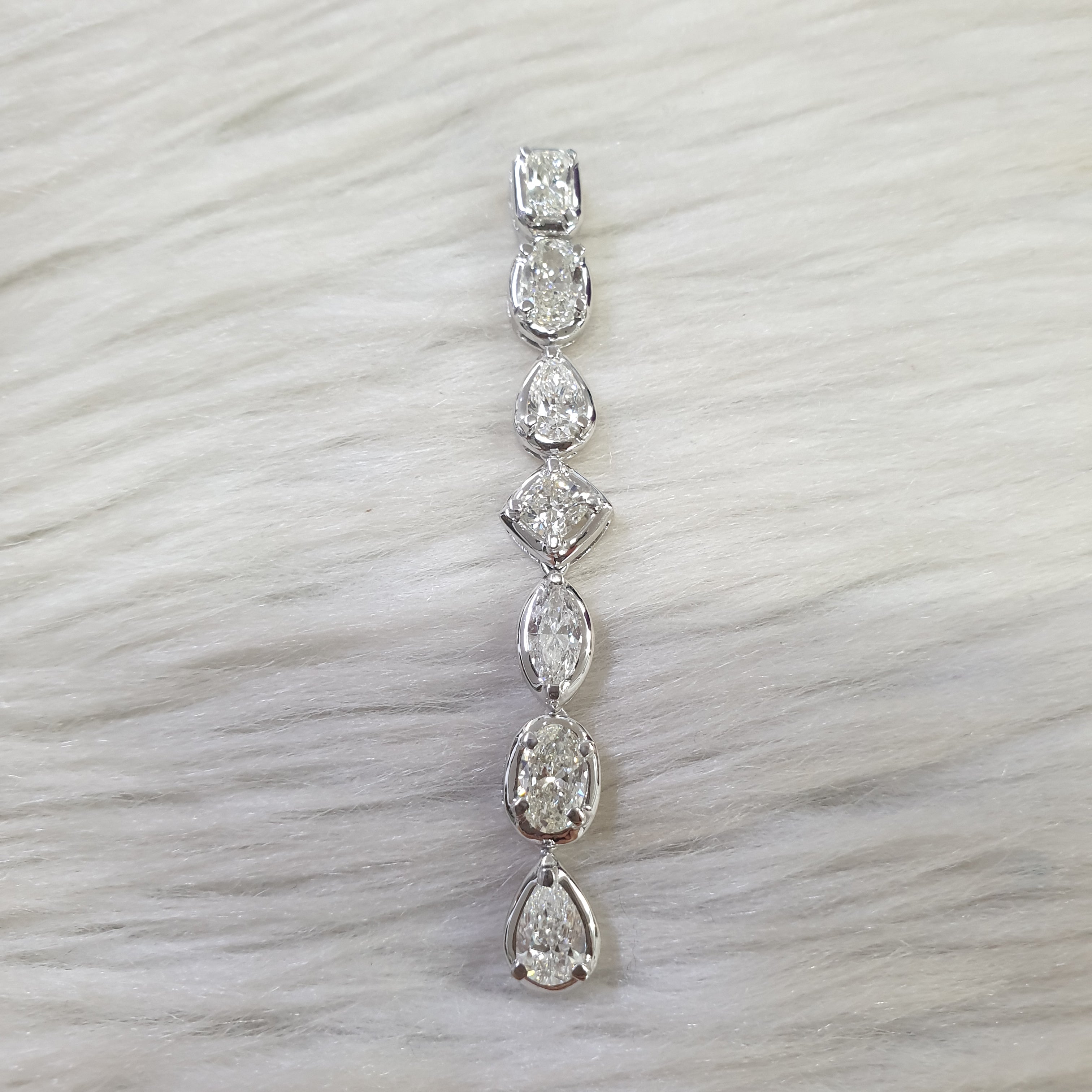 Fancy-cut Drop Pendant - 14K White Gold