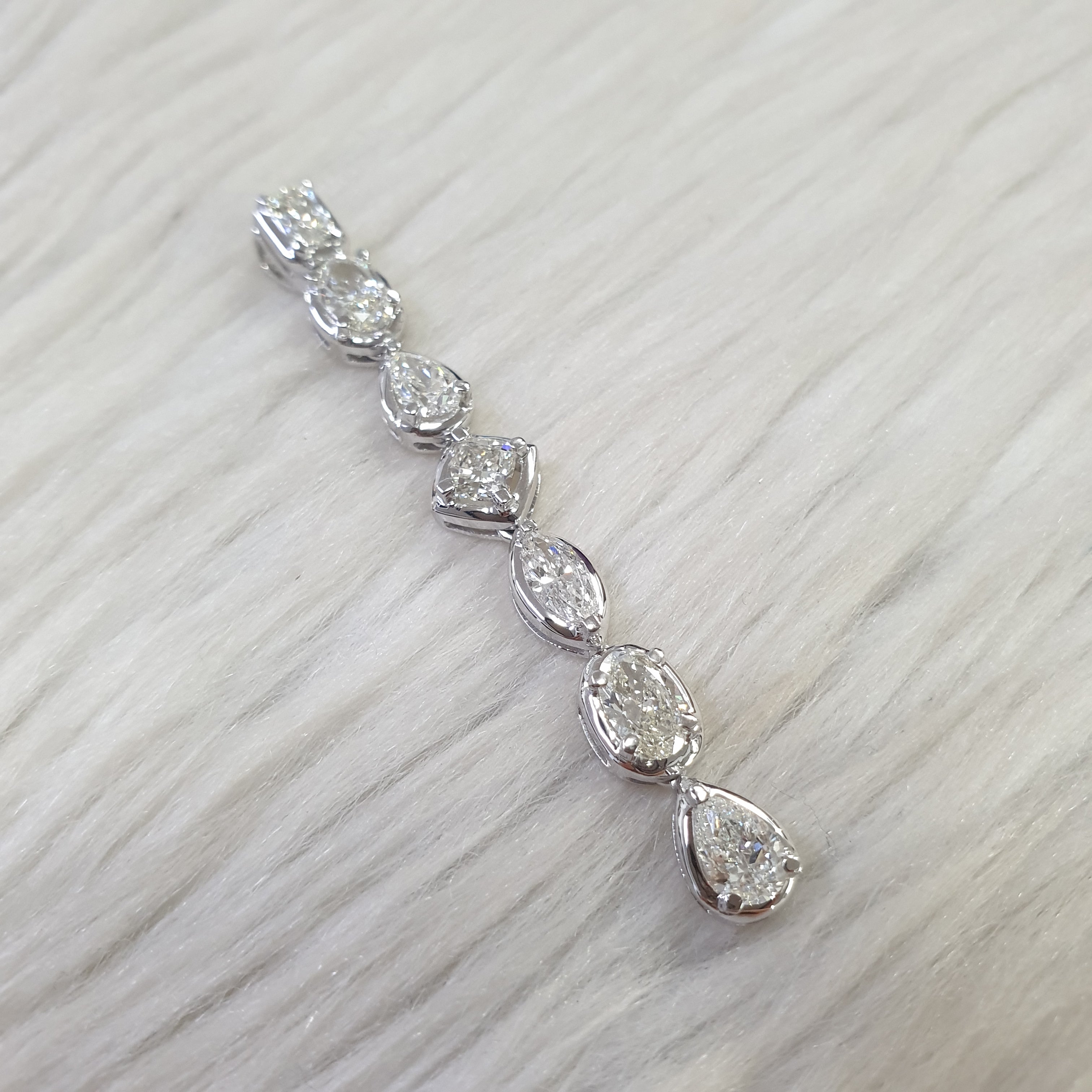 Fancy-cut Drop Pendant - 14K White Gold