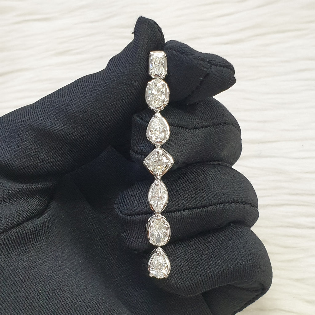 Fancy-cut Drop Pendant - 14K White Gold
