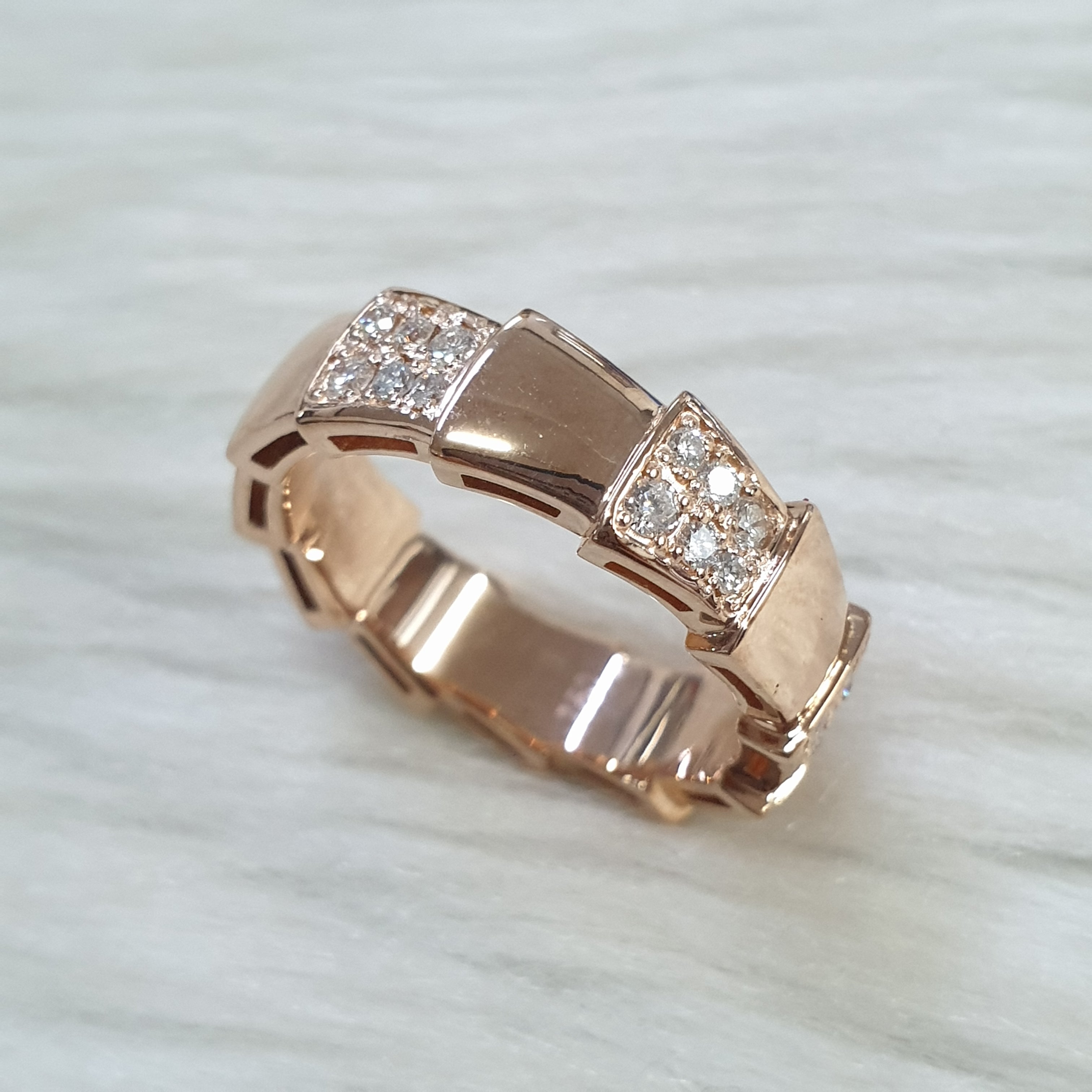 Serpentine Ring Band - 18K Rose Gold