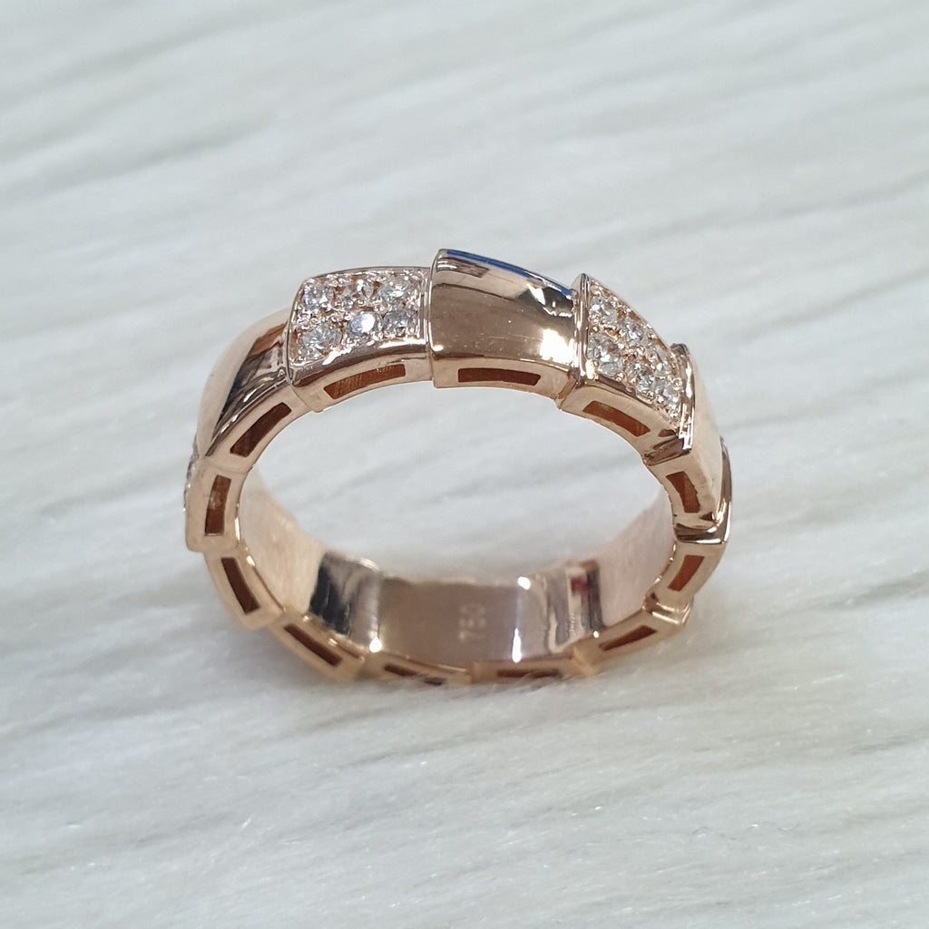 Serpentine Ring Band - 18K Rose Gold