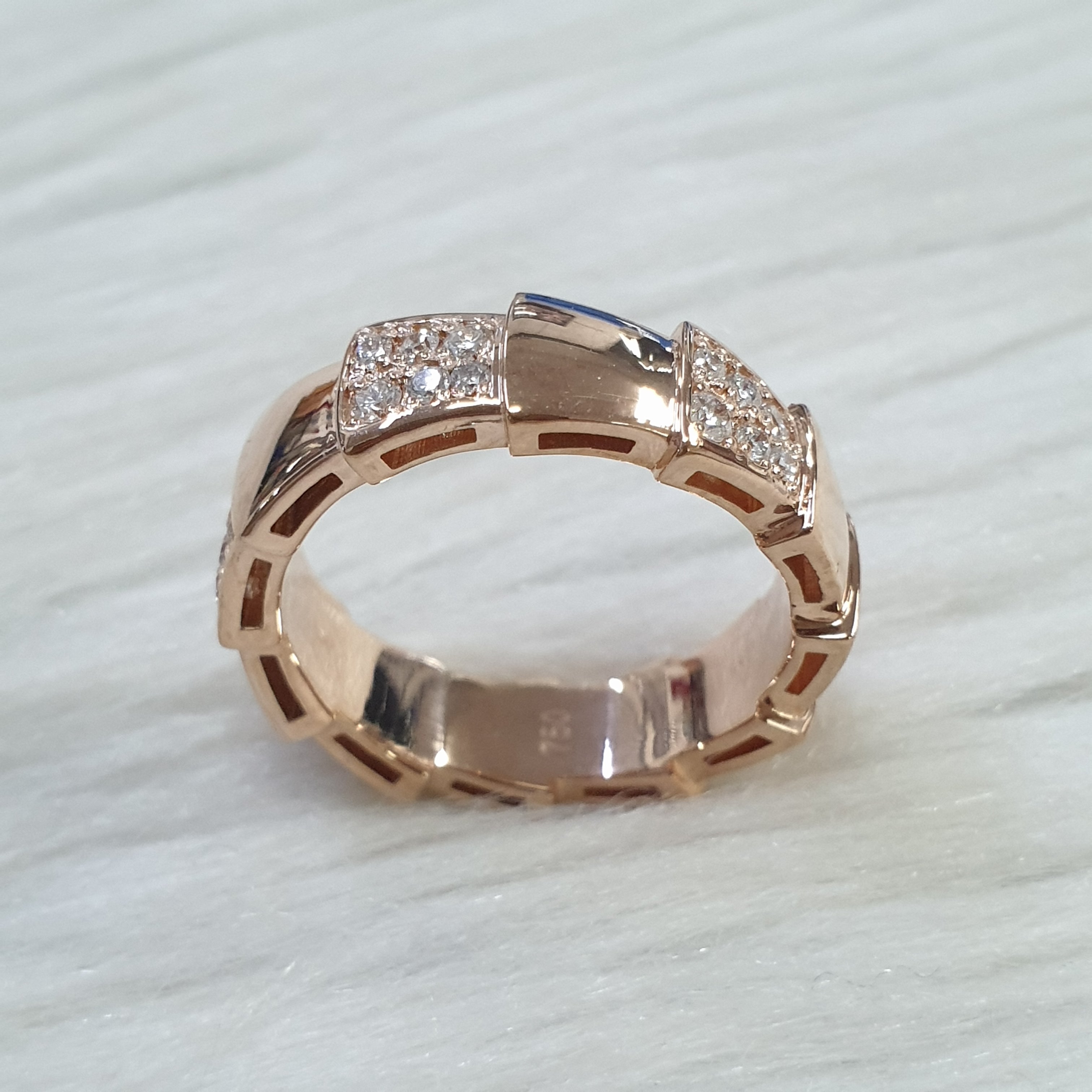 Serpentine Ring Band - 18K Rose Gold