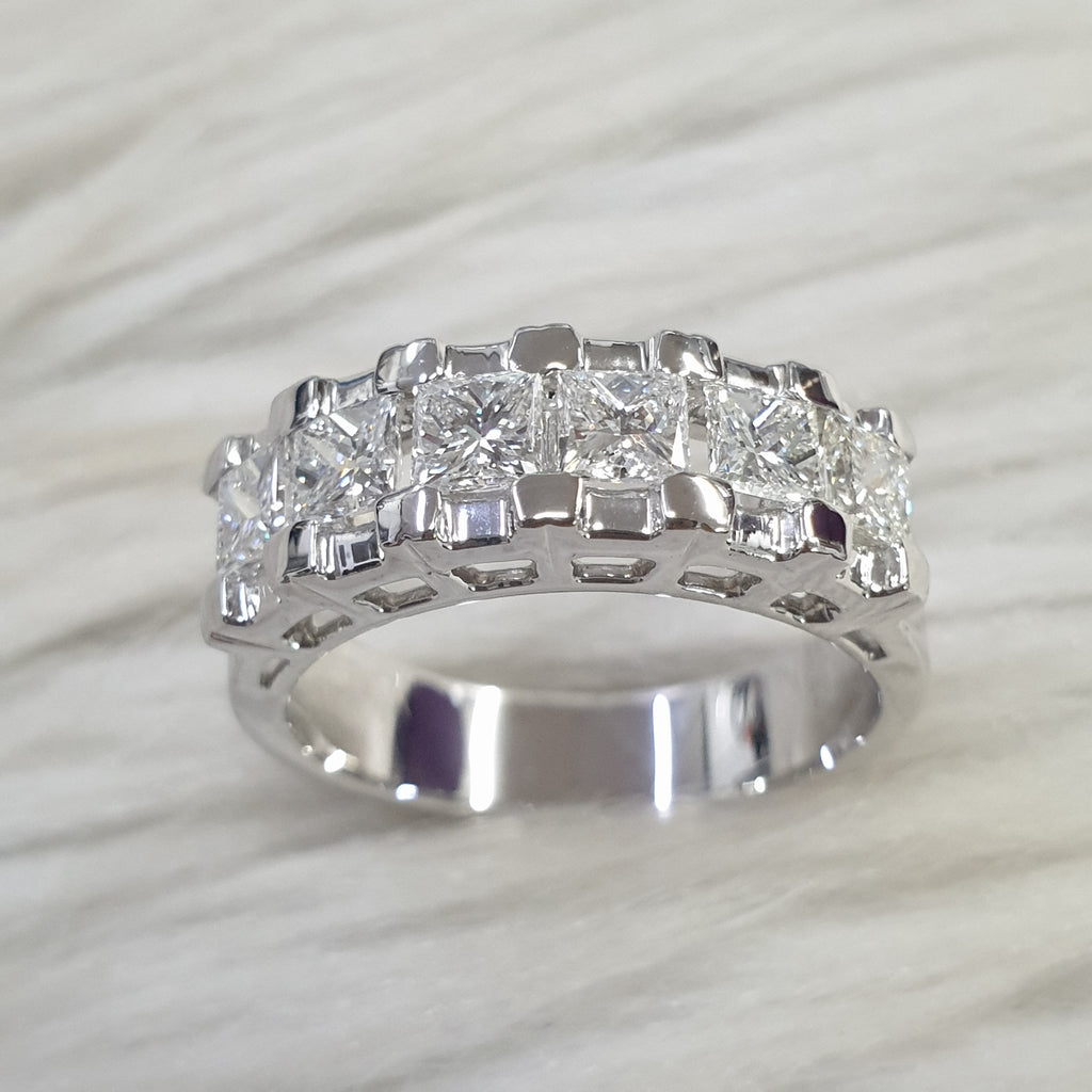 Half Eternity Ring - 14K White Gold
