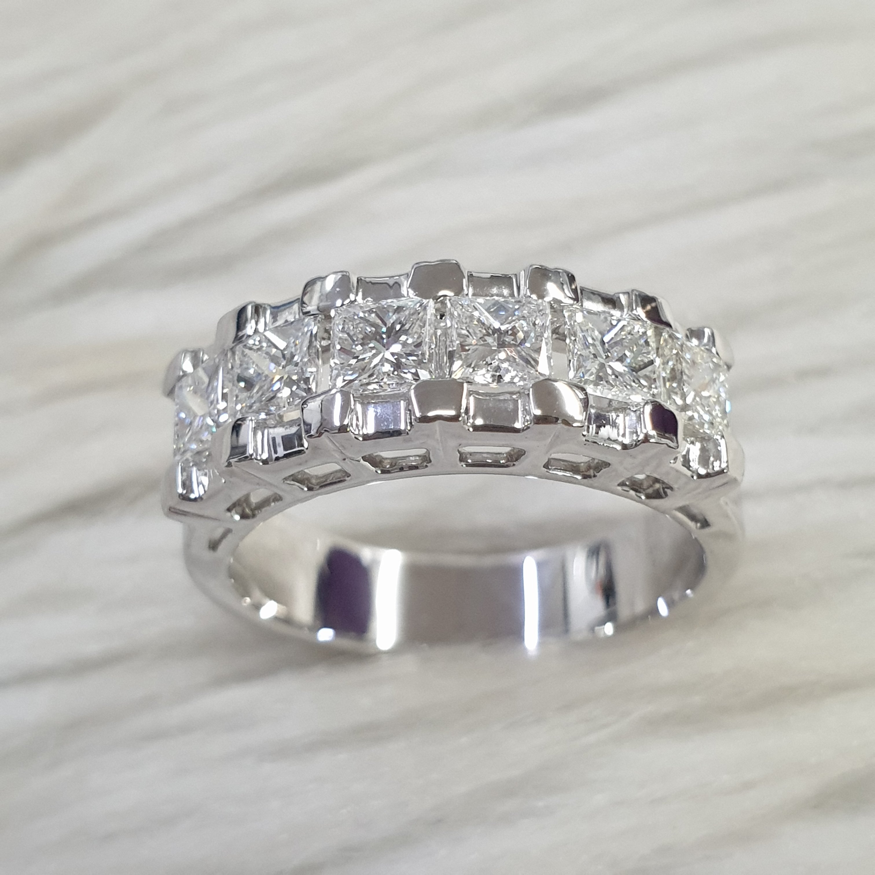 Half Eternity Ring - 14K White Gold