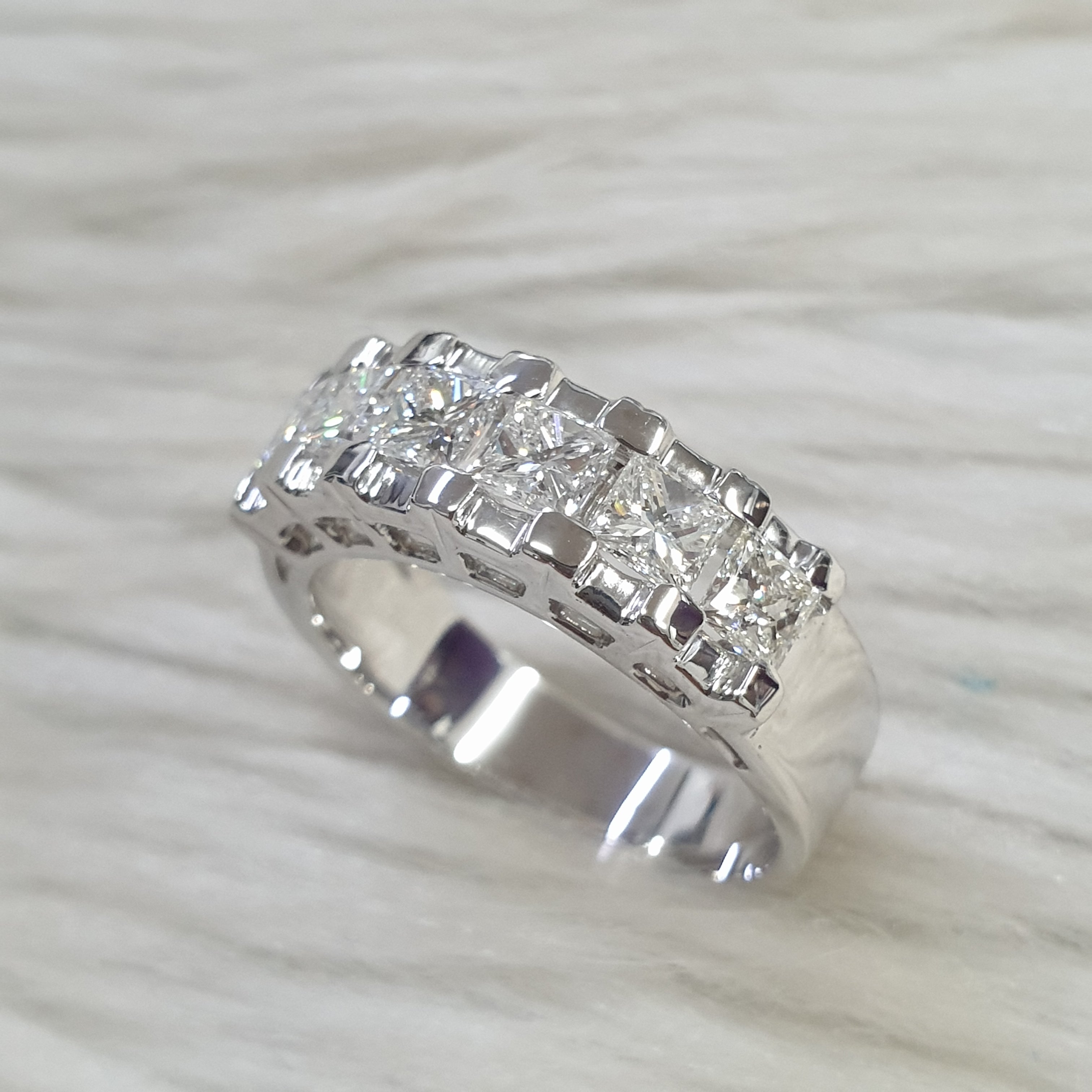 Half Eternity Ring - 14K White Gold