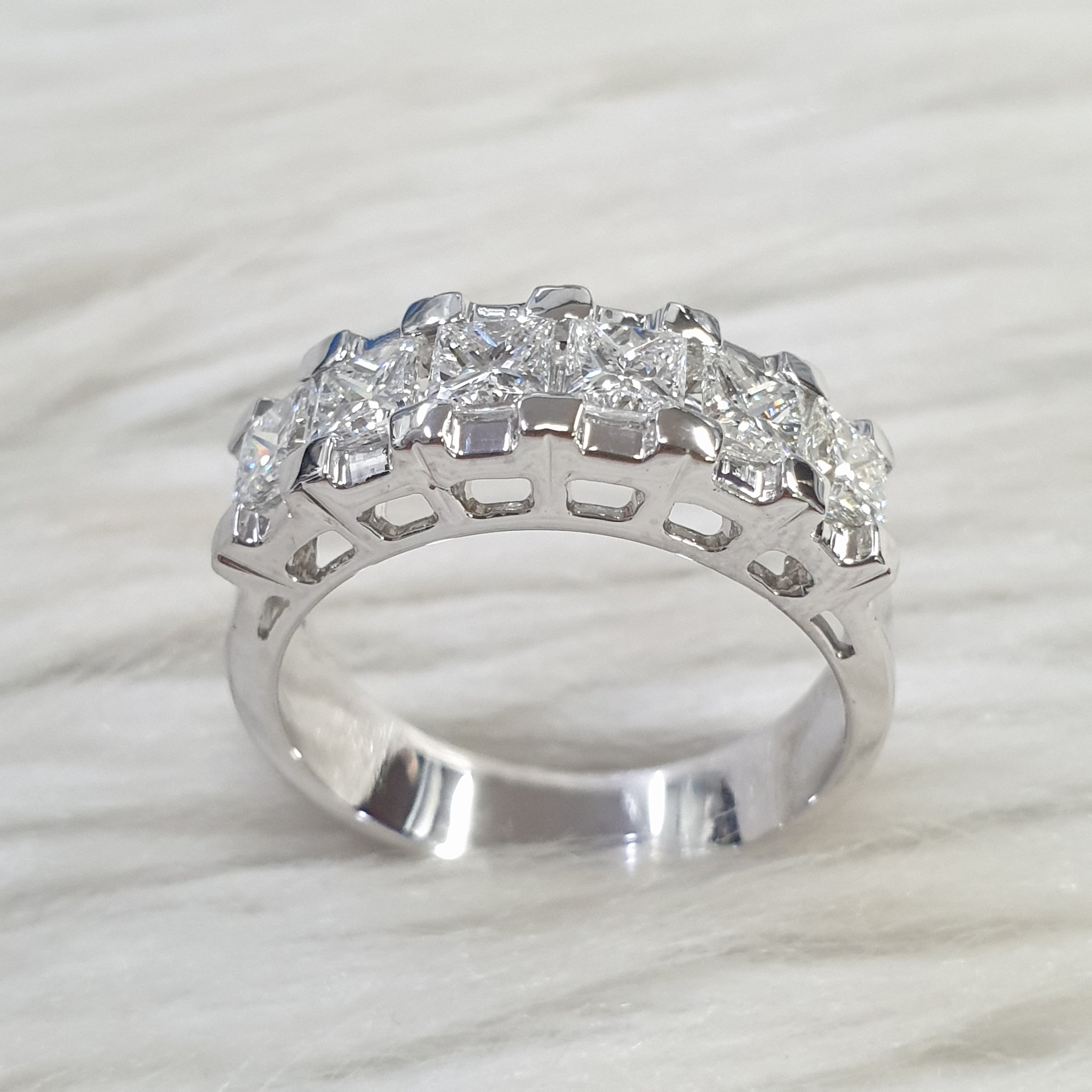 Half Eternity Ring - 14K White Gold