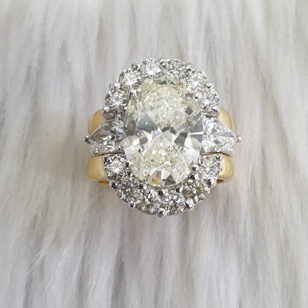 Detachable Oval Ring - 14K White Gold / Yellow Gold