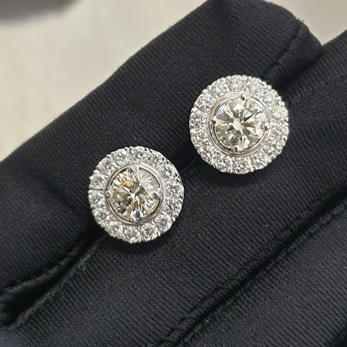 Detachable Halo Pair Earring - 14K White Gold