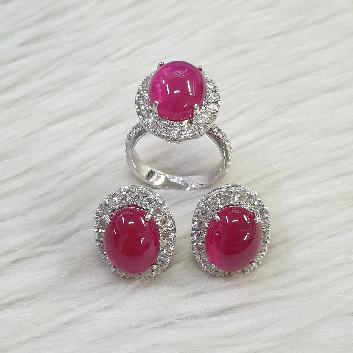 Detachable Ruby Terno - 14K White Gold