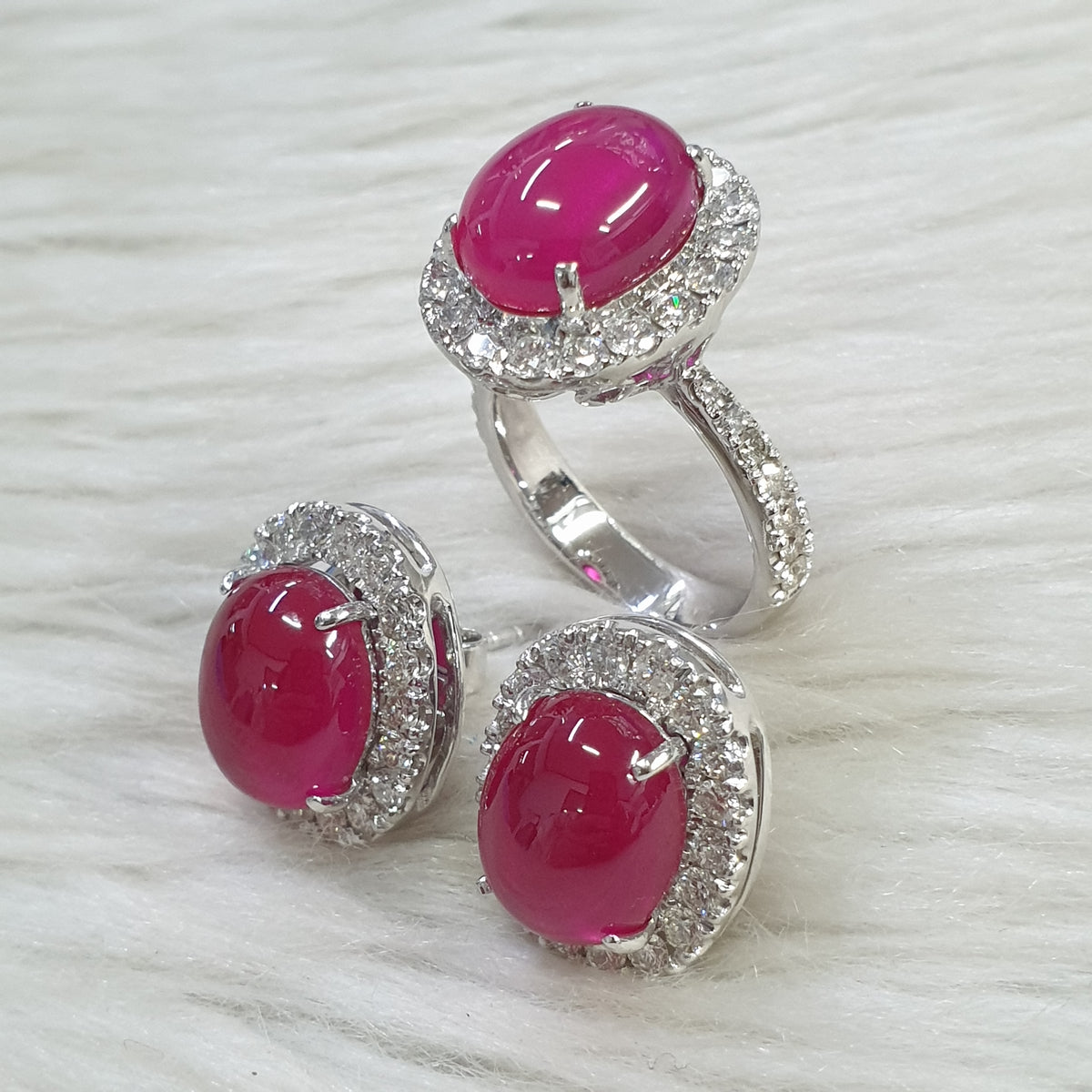 Detachable Ruby Terno - 14K White Gold