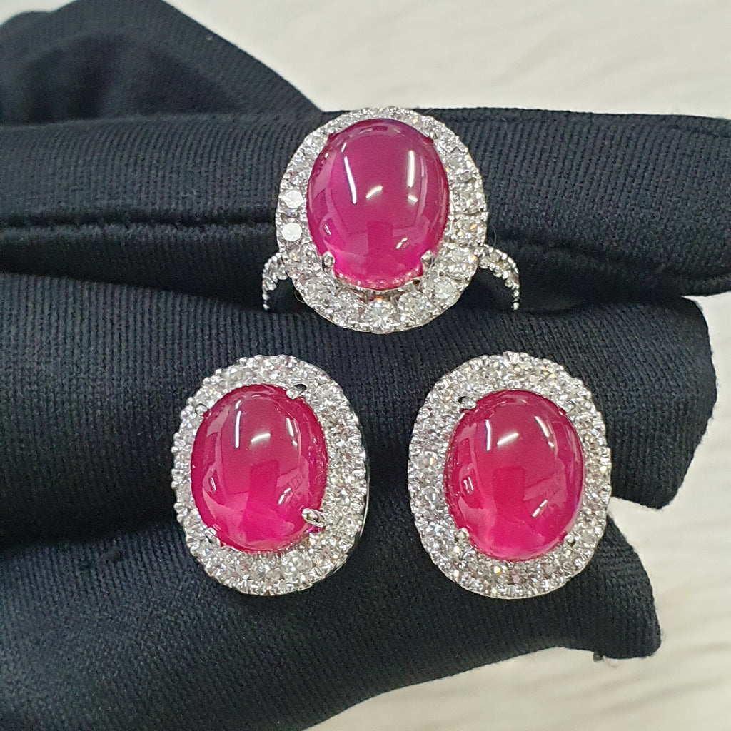 Detachable Ruby Terno - 14K White Gold