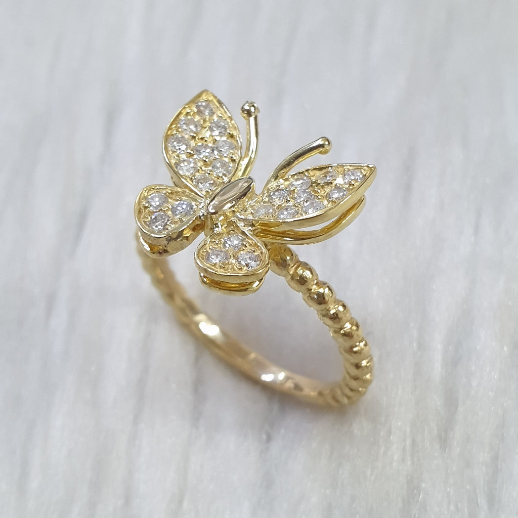 Butterfly Ring - 14K Yellow Gold
