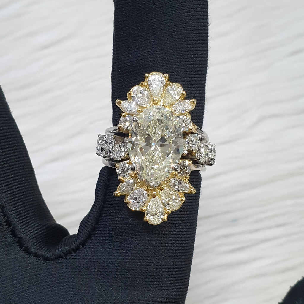 Detachable Oval Ring - 14K White Gold / Yellow Gold