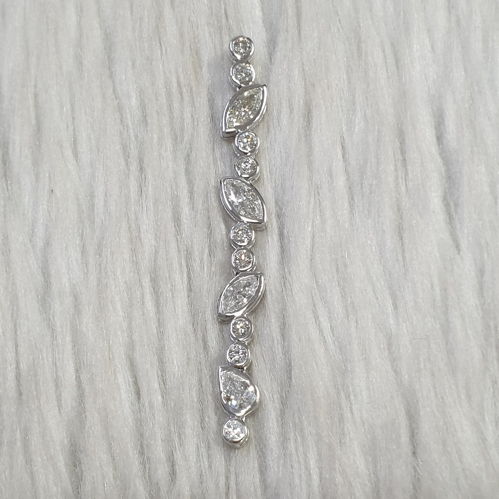 Dangling Pendant - 14K White Gold