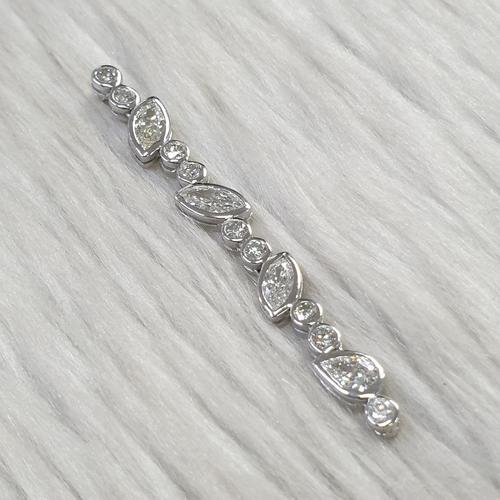Dangling Pendant - 14K White Gold