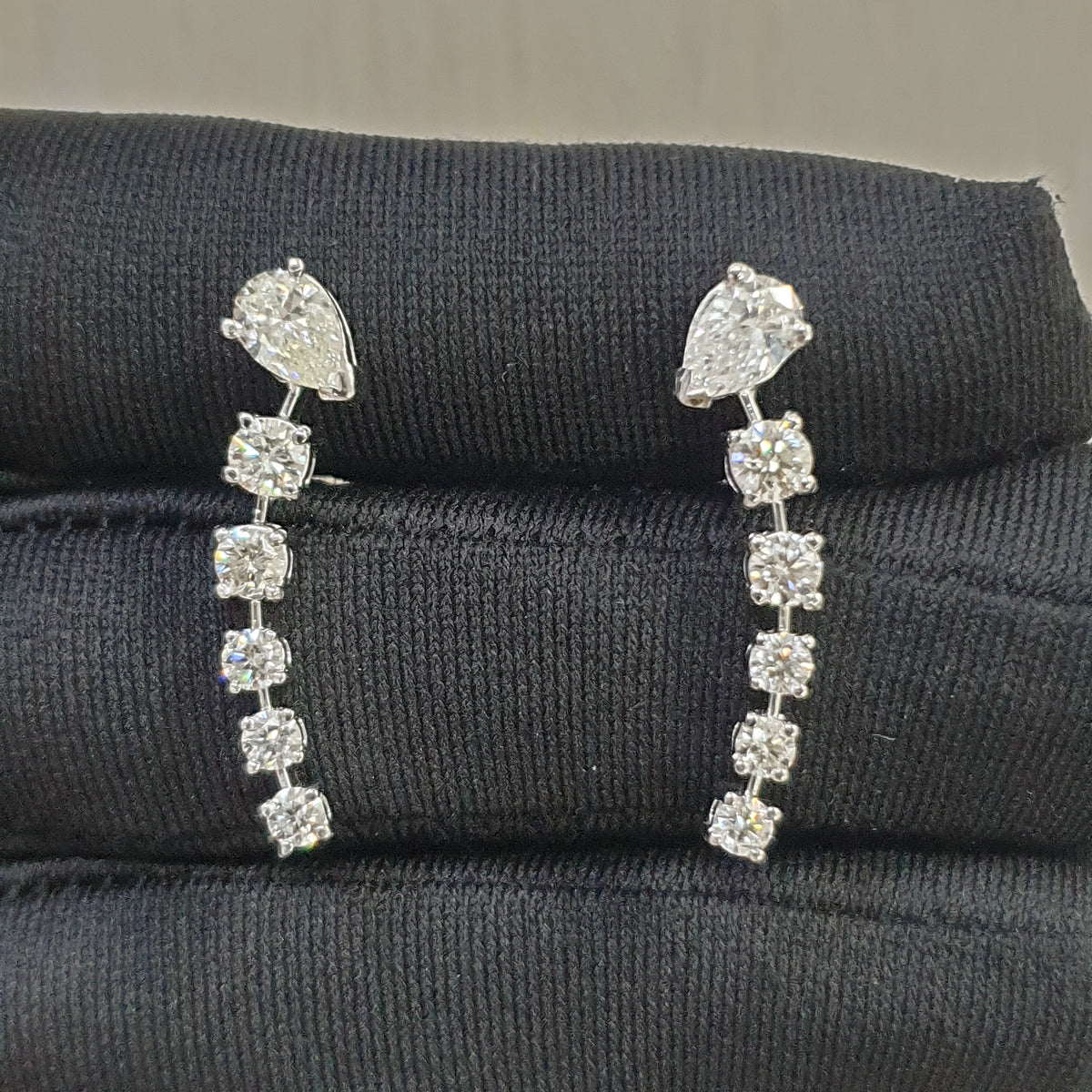 Crawler Pair Earrings - 14K White Gold