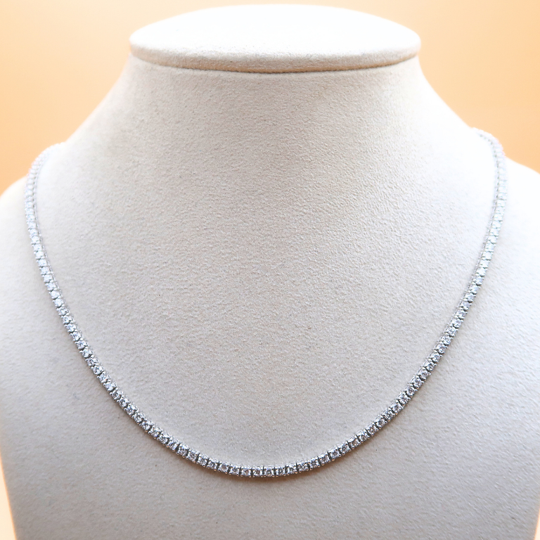 Tennis Necklace – 18K White Gold (SOLD - INQUIRE FOR MADE TO ORDER)