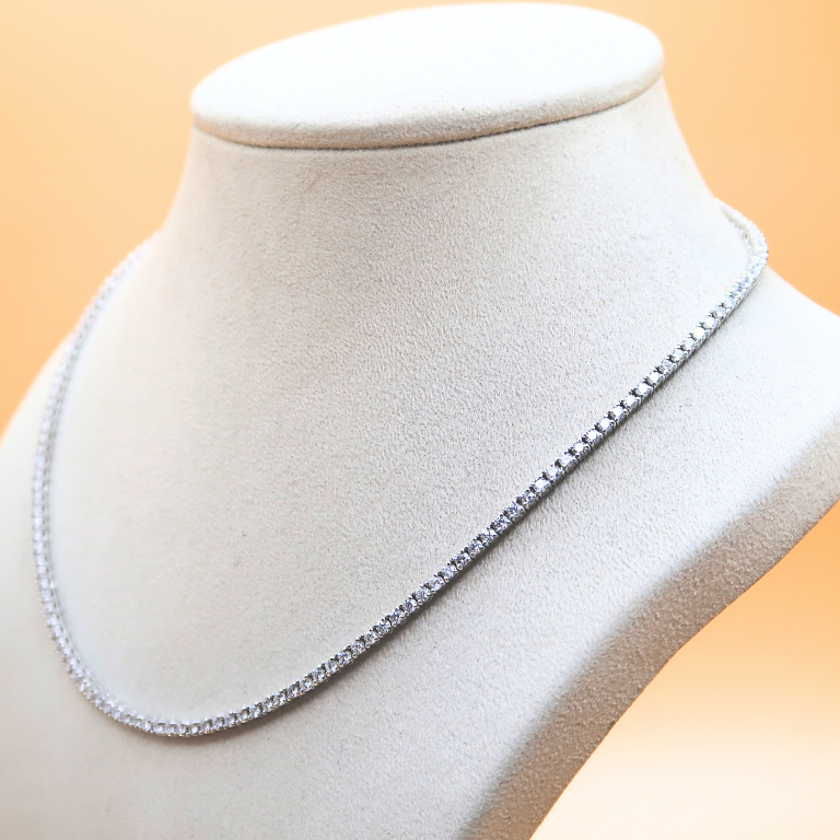 Tennis Necklace – 18K White Gold (SOLD - INQUIRE FOR MADE TO ORDER)
